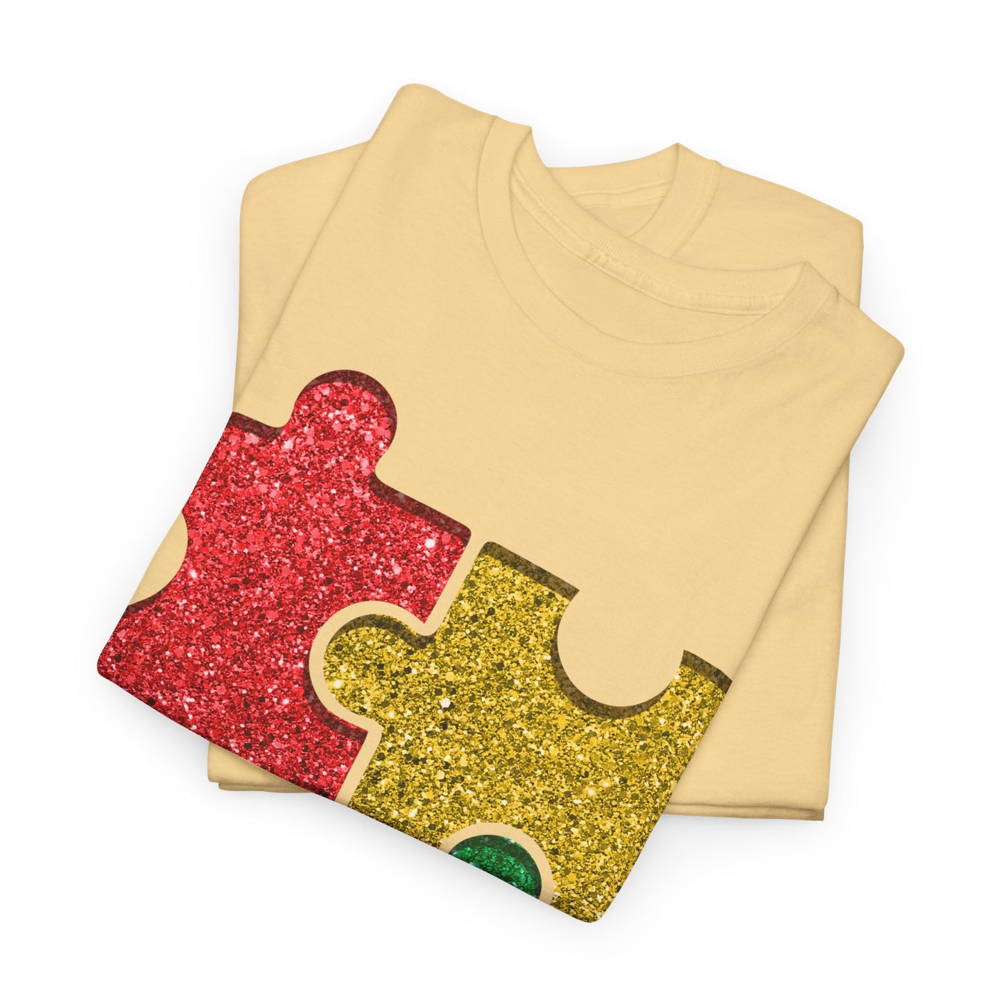 Autism Puzzle Pieces T-shirt Unisex Heavy Cotton