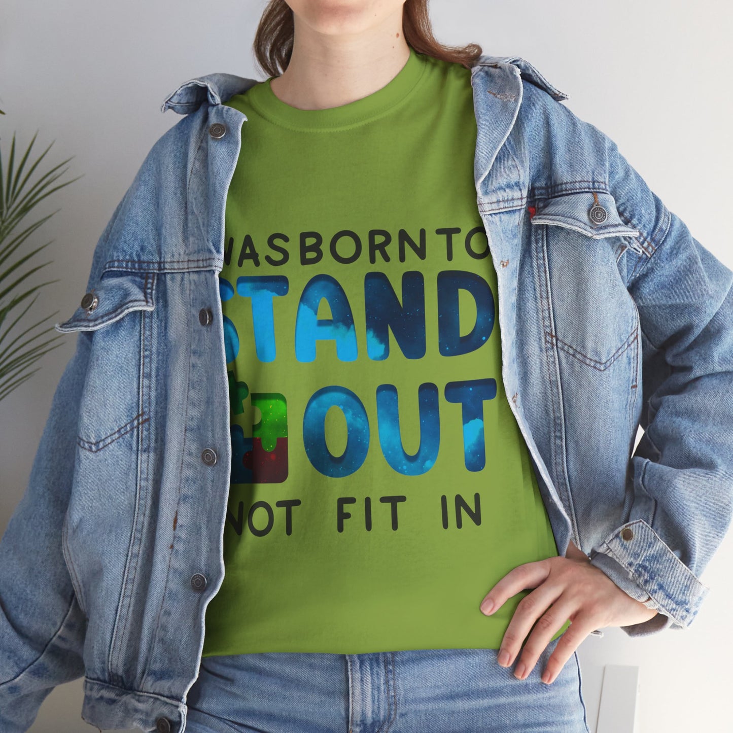 Autism I was Born To Stand Out T-shirt Unisex Heavy Cotton