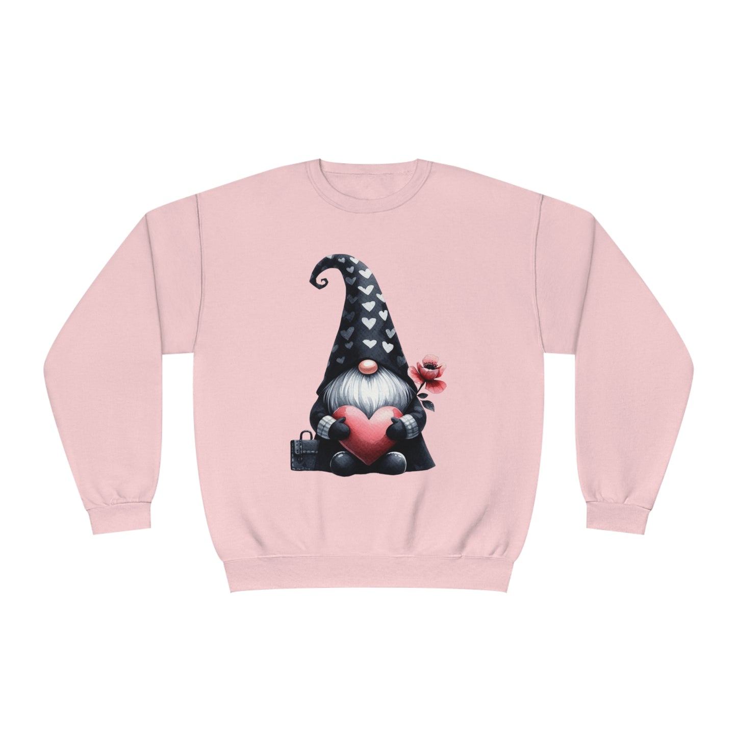 Black Valentine Gnome Unisex NuBlend® Crewneck Sweatshirt