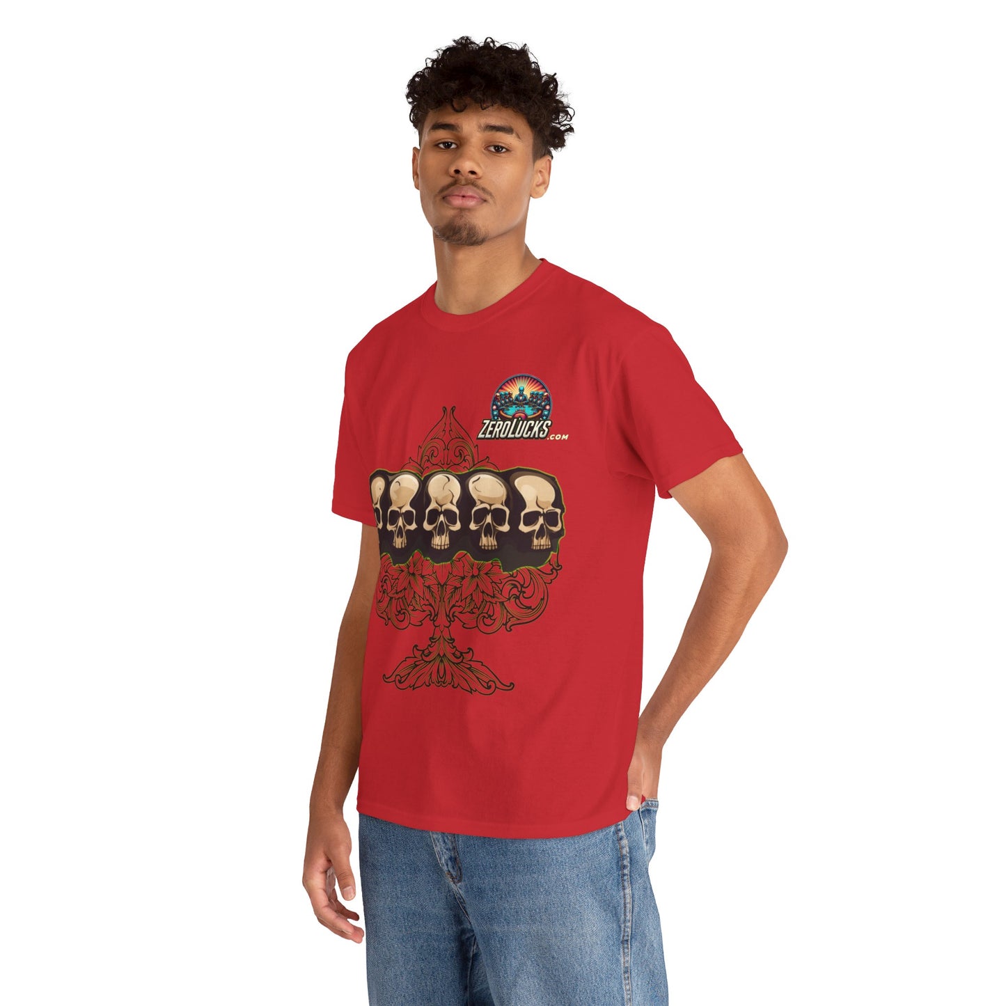No Lucks Skulls with Spade T-shirt Unisex Heavy Cotton