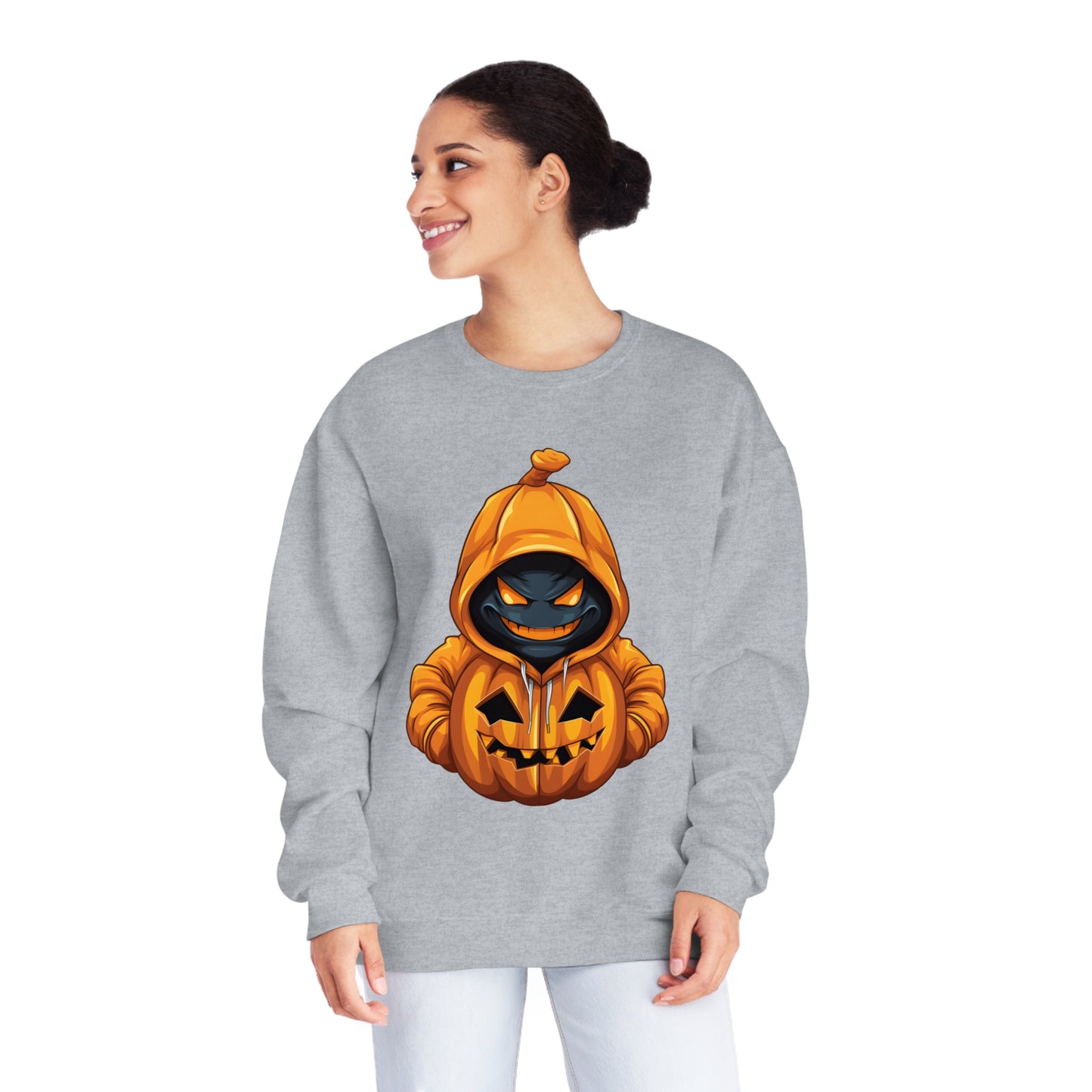 Halloween Scary Hoodie Pumpkin Character Unisex NuBlend® Crewneck Sweatshirt