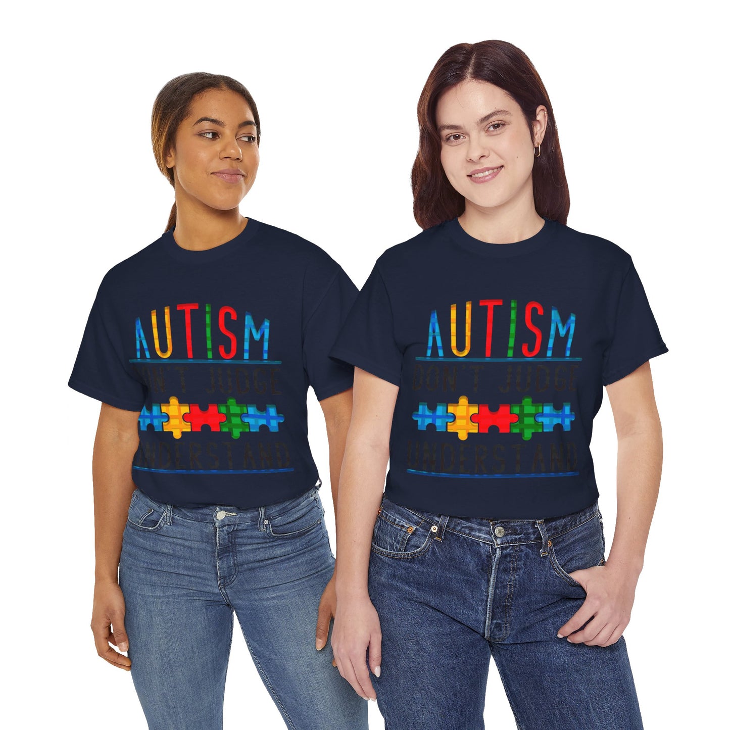 Autism Don't Judge Understand T-shirt Unisex Heavy Cotton