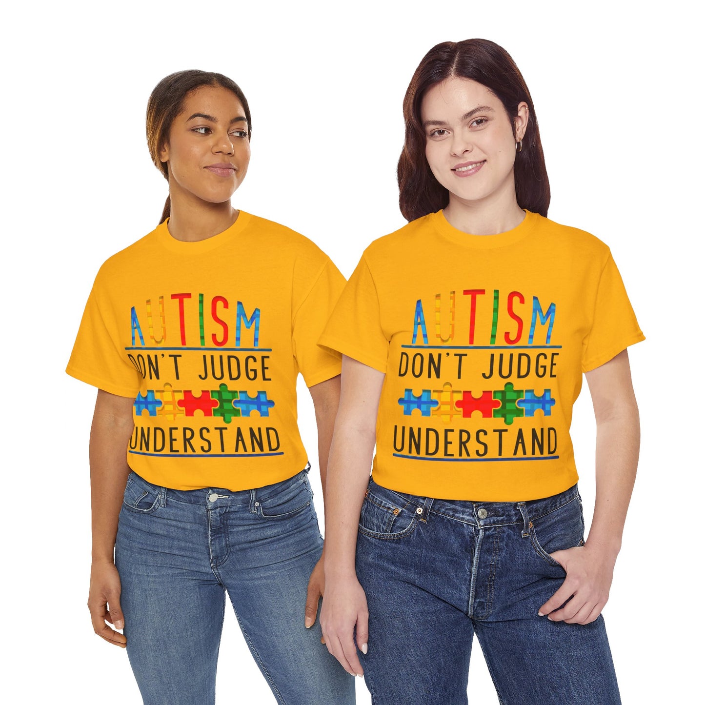 Autism Don't Judge Understand T-shirt Unisex Heavy Cotton