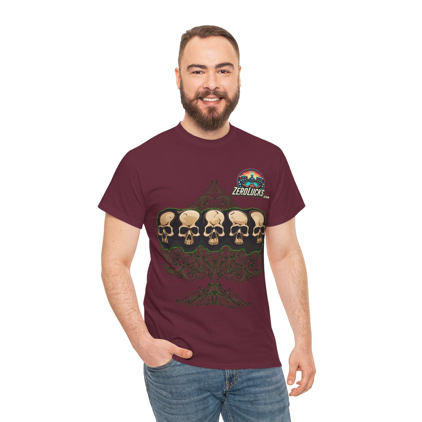 No Lucks Skulls with Spade T-shirt Unisex Heavy Cotton