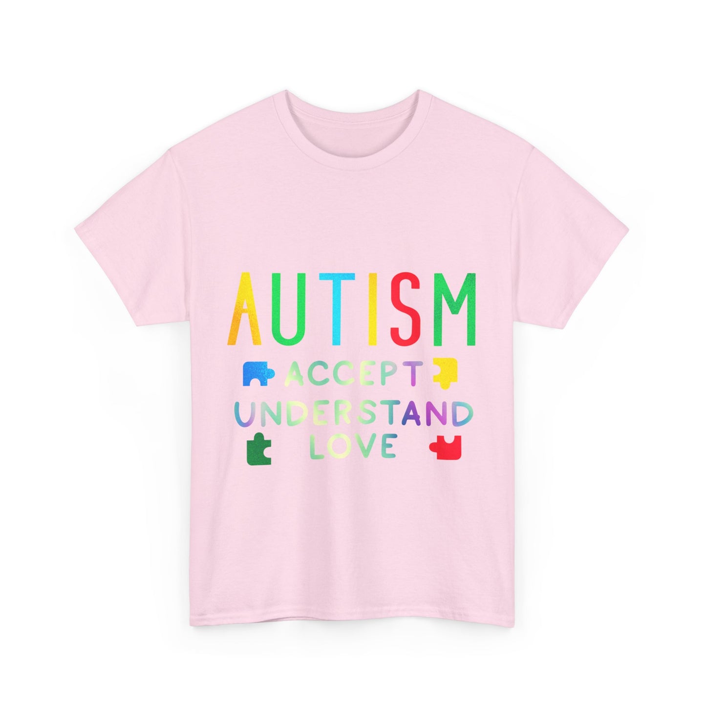 Autism ACCEPT UNDERSTAND LOVE T-shirt Unisex Heavy Cotton