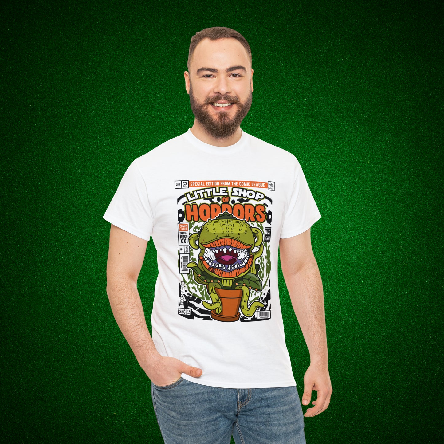 Little Shop of Horrors Audrey Pop Culture Mock Comic Cover heavy cotton T-shirt