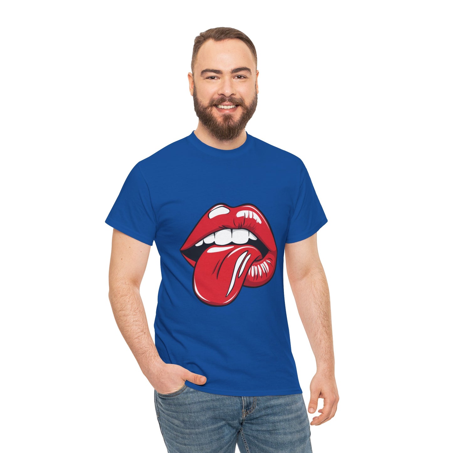 Sexy Retro PopArt Red Lips and Tounge Unisex heavy cotton Tshirt