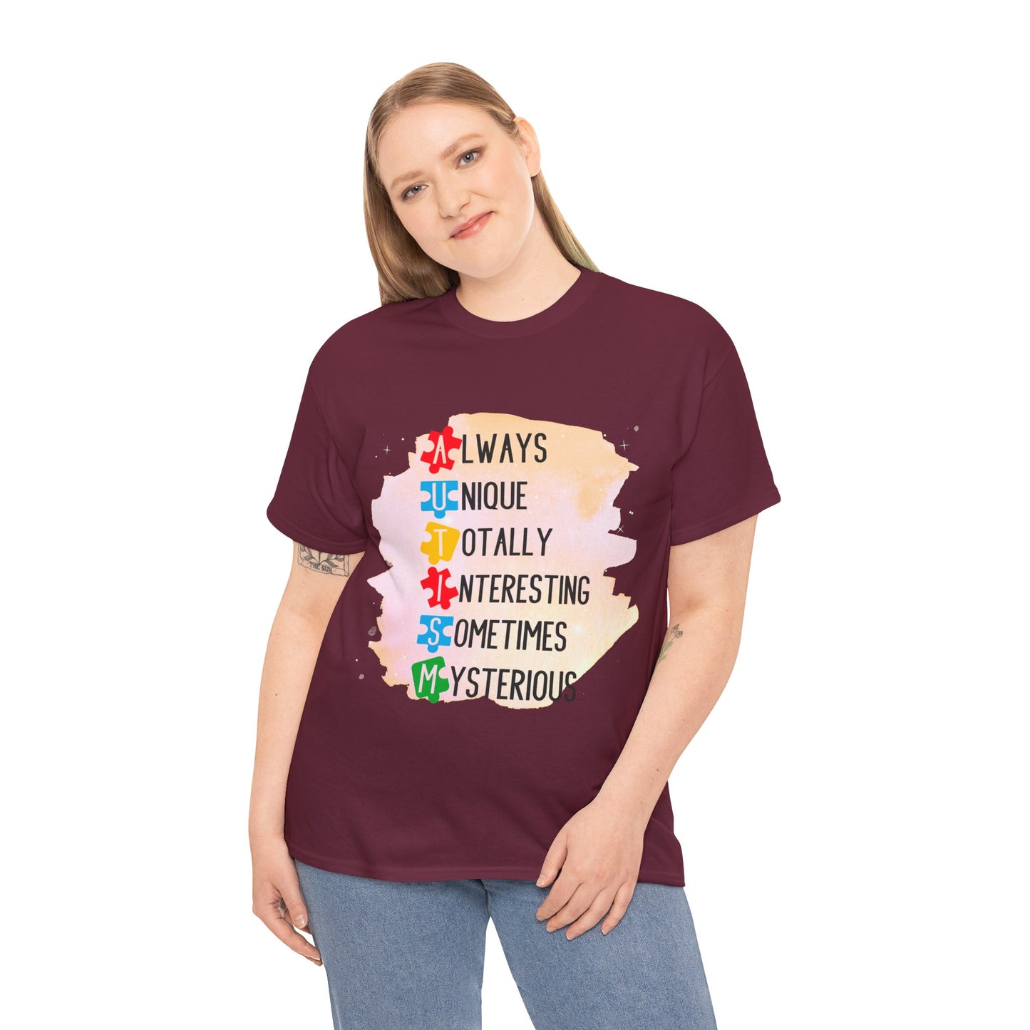 Autism Always Unique Totally Interesting Sometimes Mysterious T-shirt Unisex Heavy Cotton