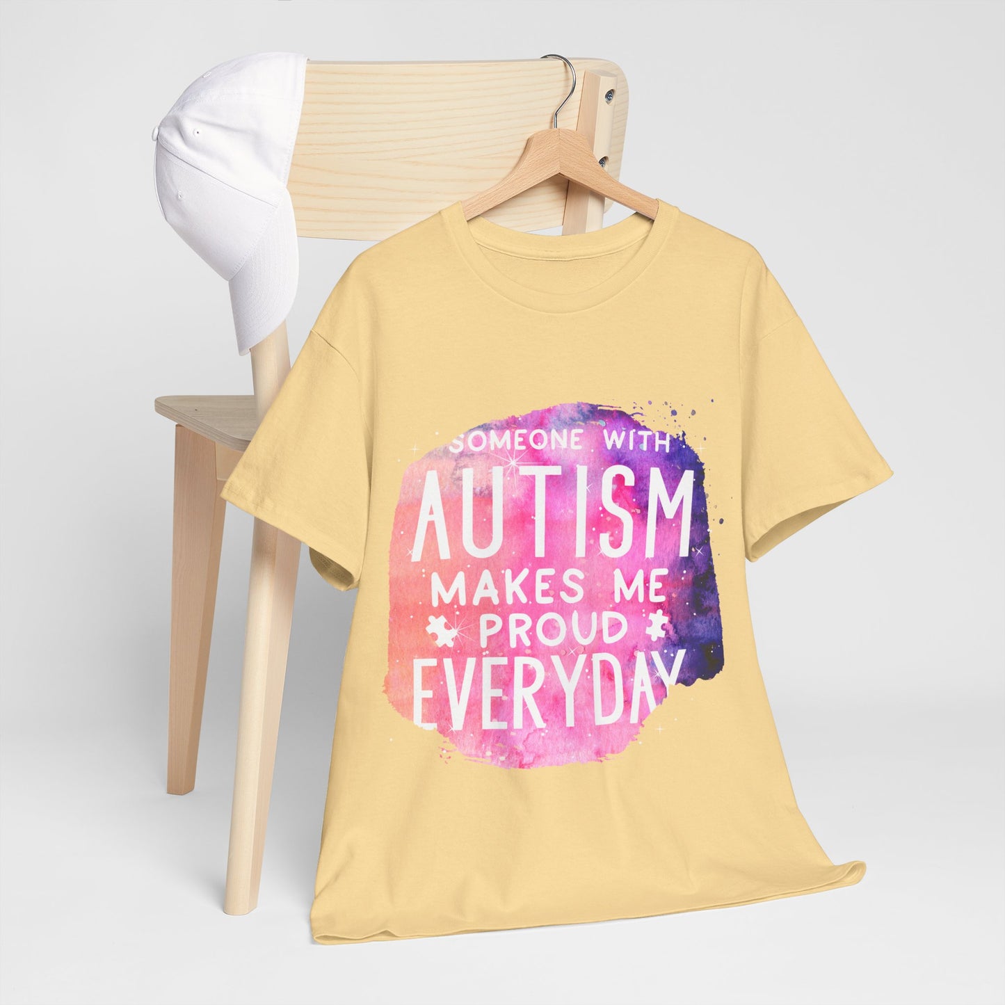 Autism Someone with Autism Makes Me Proud Everyday T-shirt Unisex Heavy Cotton