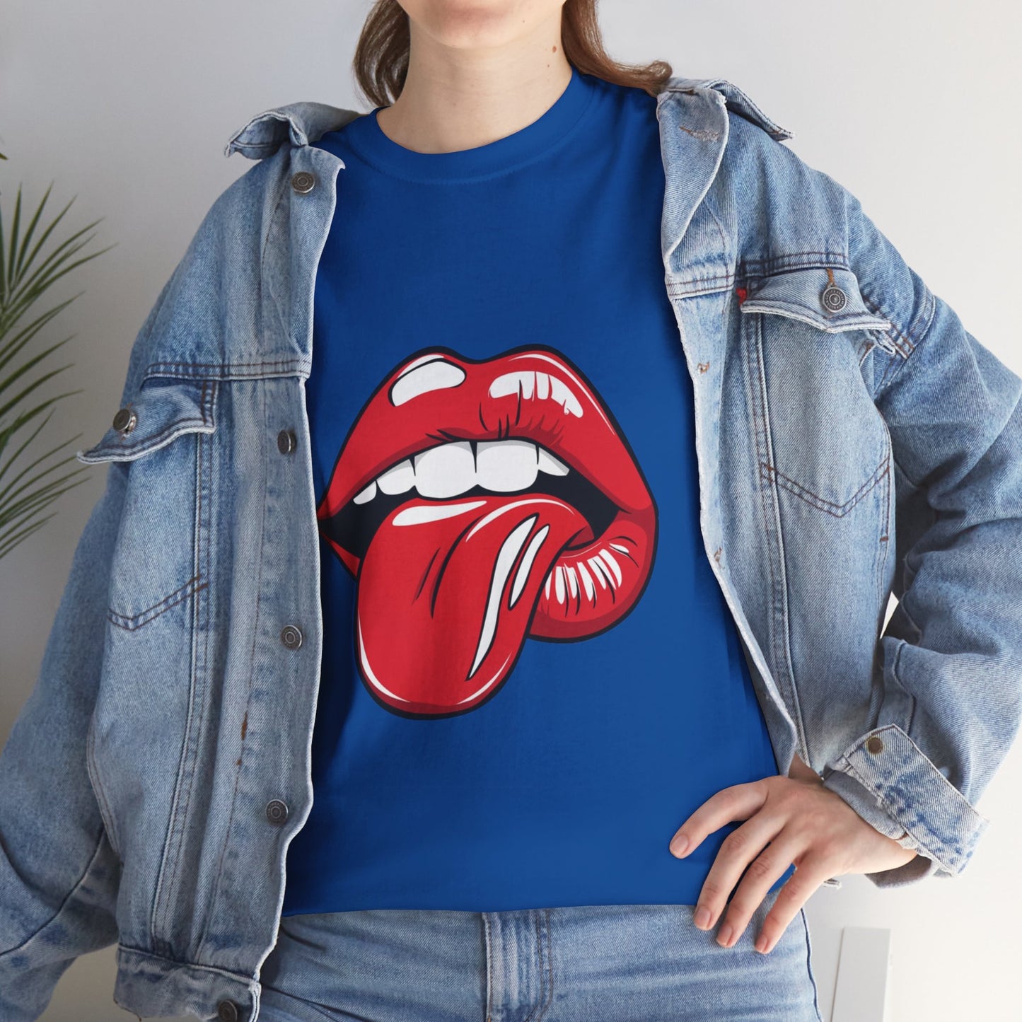 Sexy Retro PopArt Red Lips and Tounge Unisex heavy cotton Tshirt