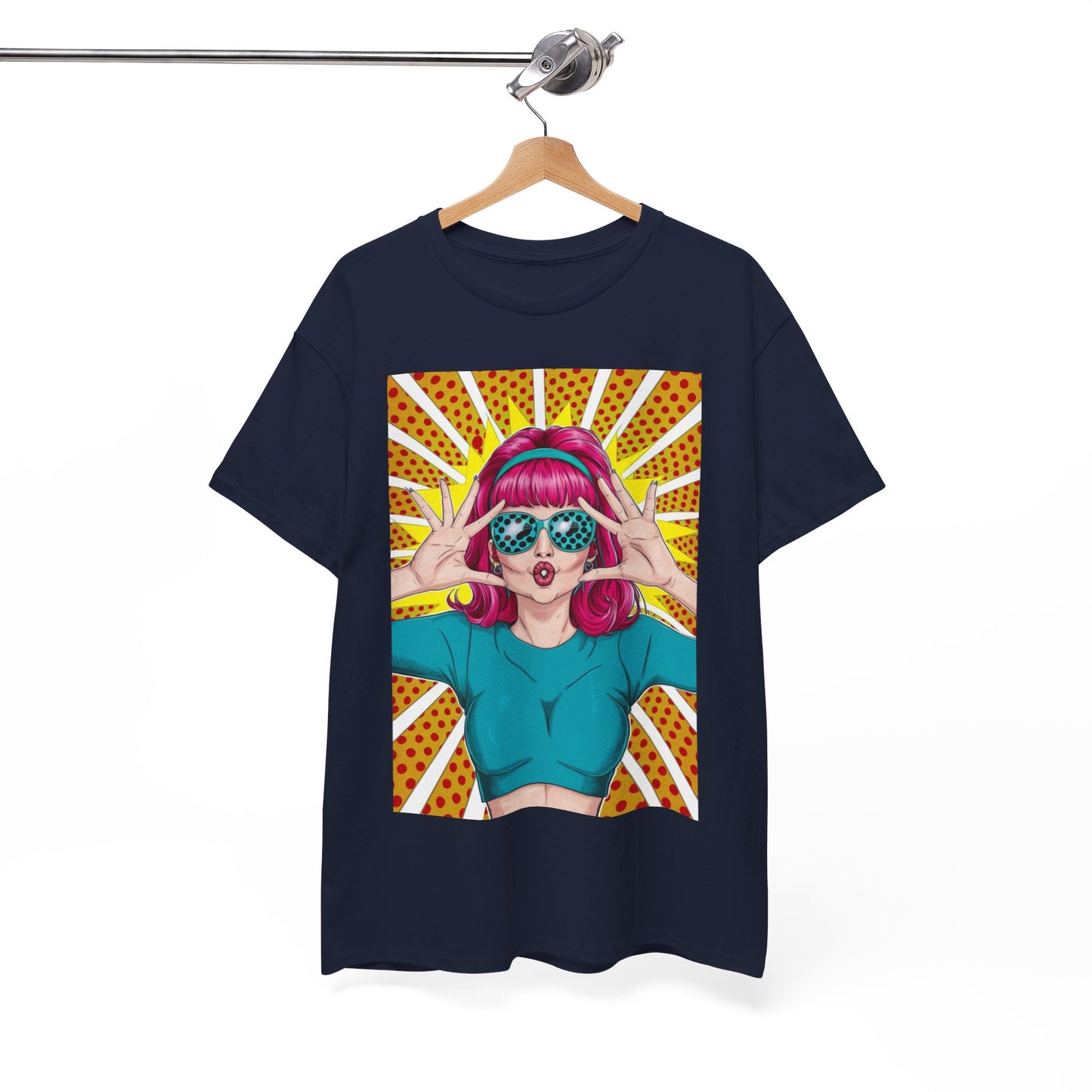 Sexy Retro PopArt Girl Vibrant Colors Unisex heavy cotton Tshirt