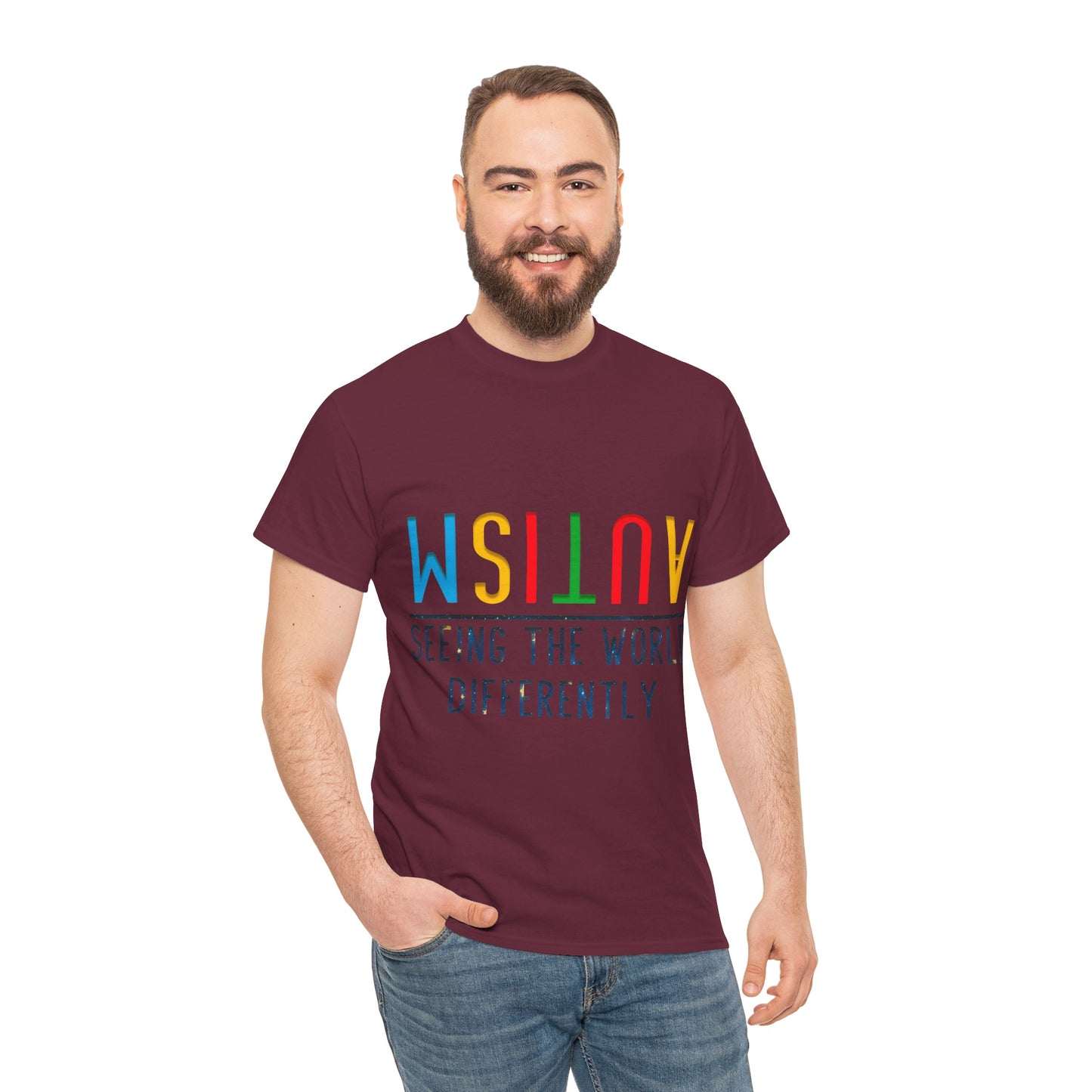 Autism Seeing the World Differently T-shirt Unisex Heavy Cotton
