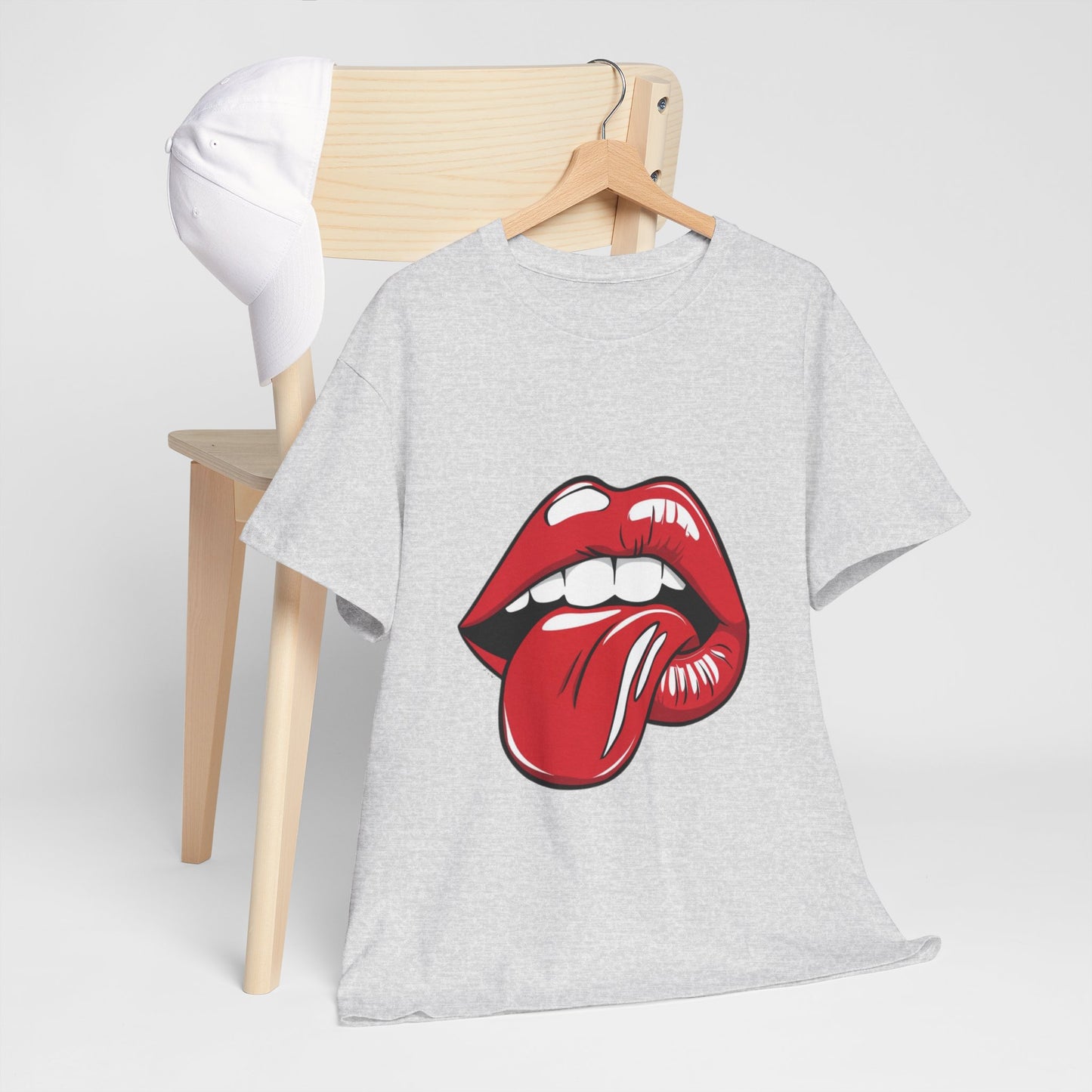 Sexy Retro PopArt Red Lips and Tounge Unisex heavy cotton Tshirt