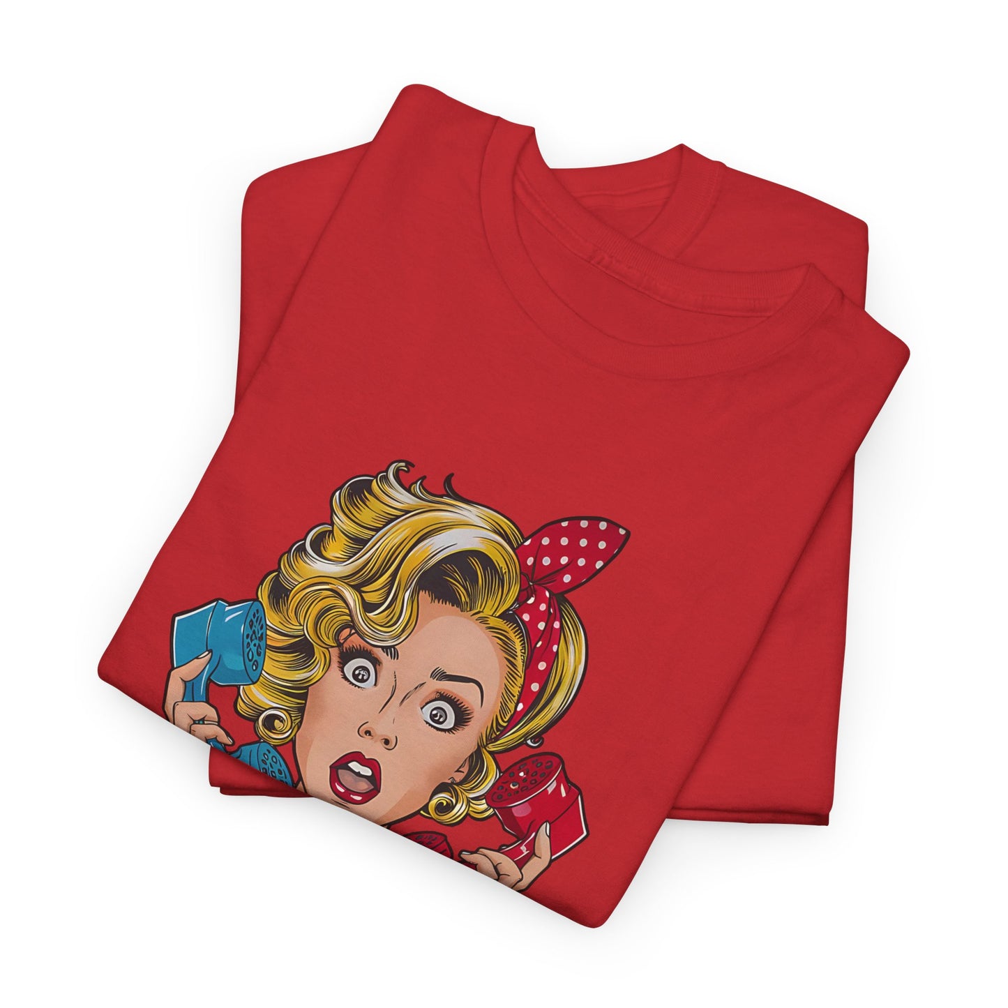 PopArt Girl on the Phone  Tshirt unisex heavy cotton