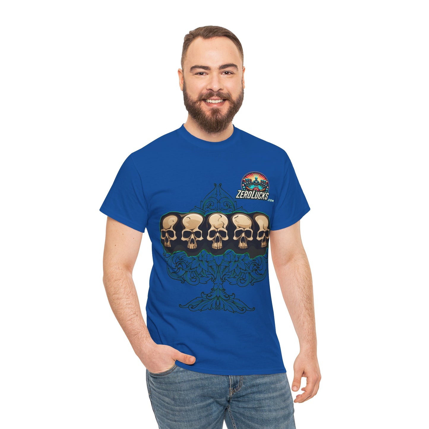 No Lucks Skulls with Spade T-shirt Unisex Heavy Cotton