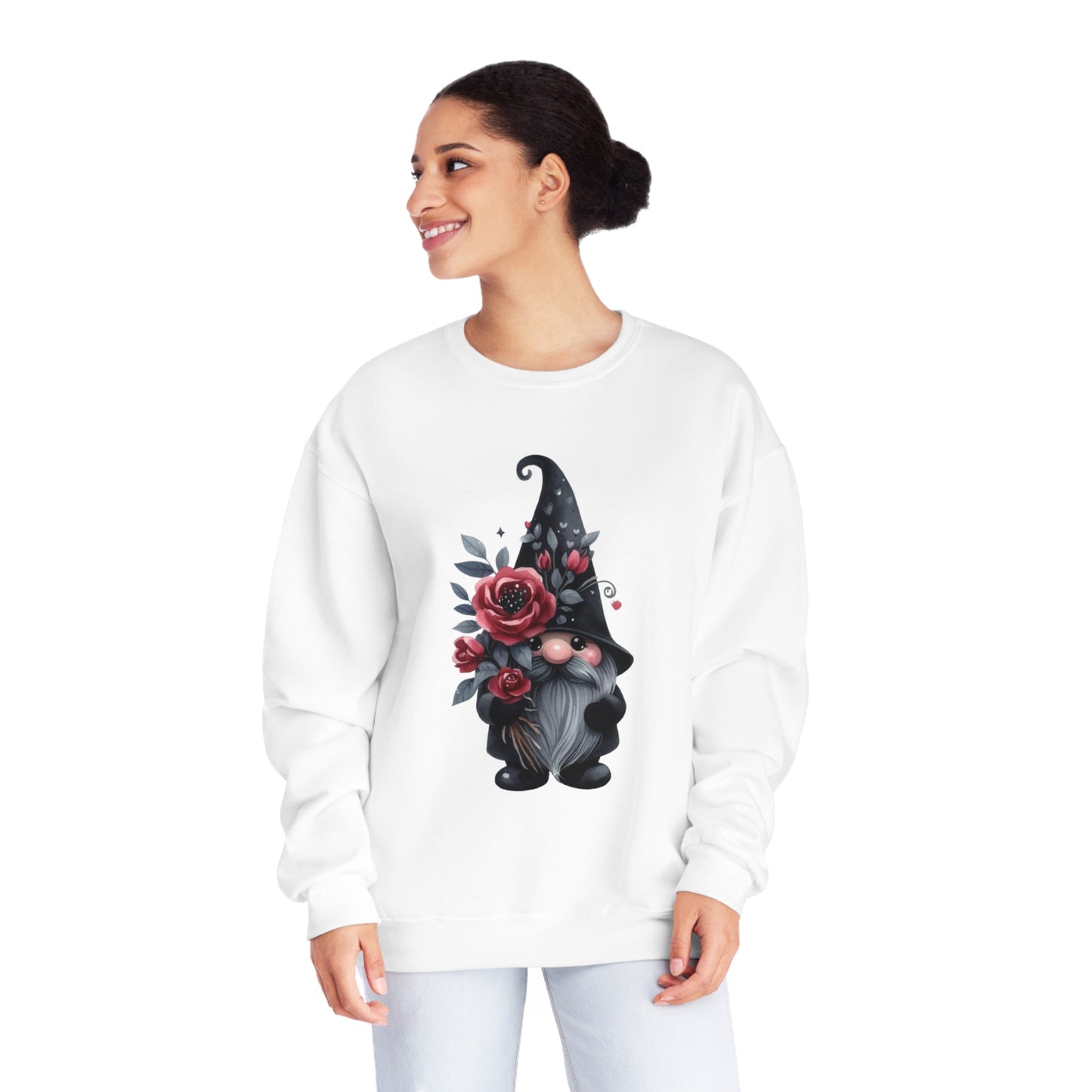 Black Valentine Gnome Unisex NuBlend® Crewneck Sweatshirt