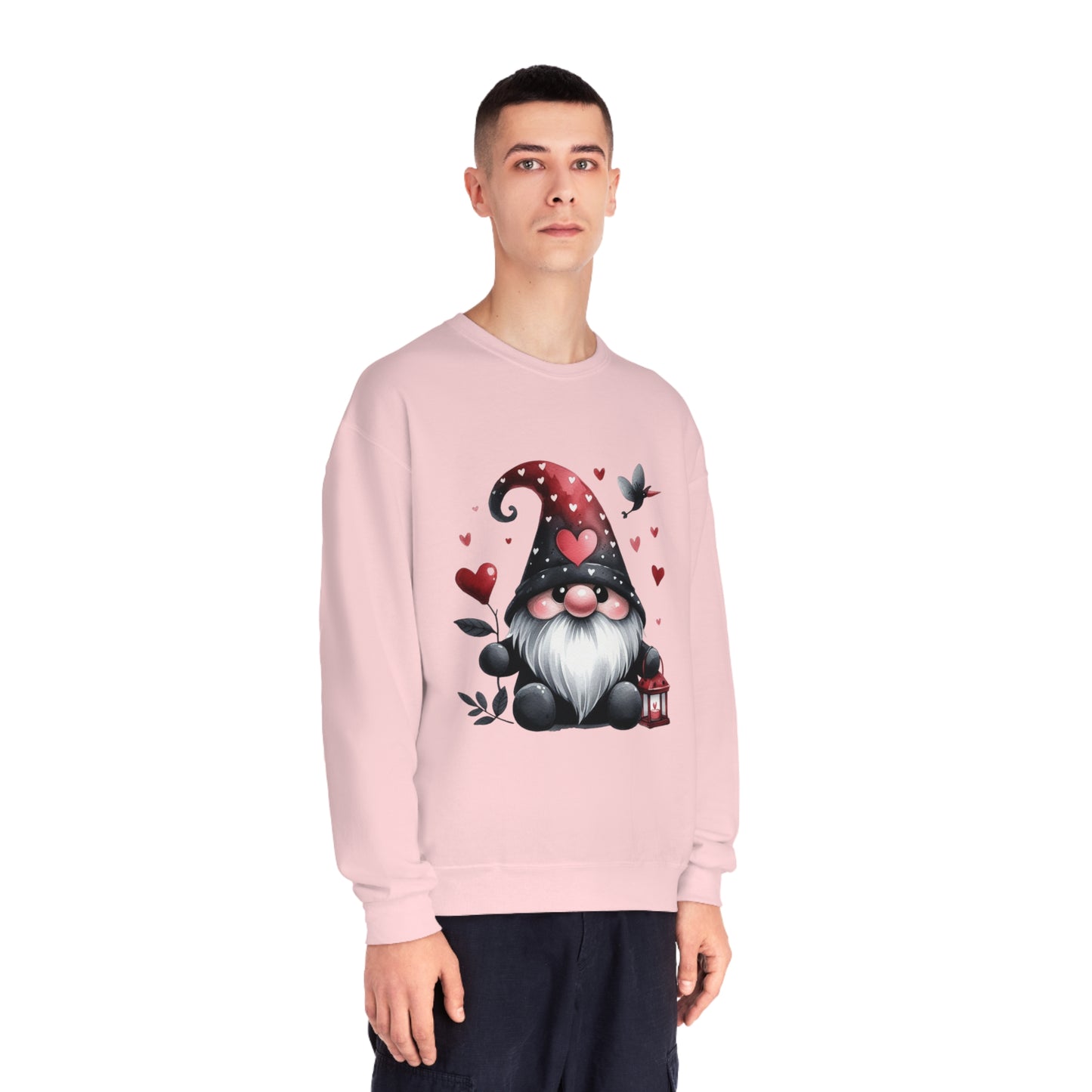 Black Valentine Gnome Unisex NuBlend® Crewneck Sweatshirt