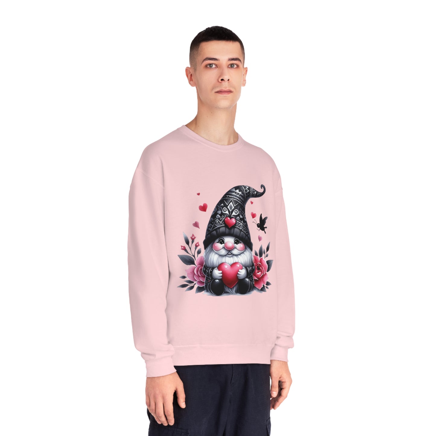 Black Valentine Gnome Unisex NuBlend® Crewneck Sweatshirt