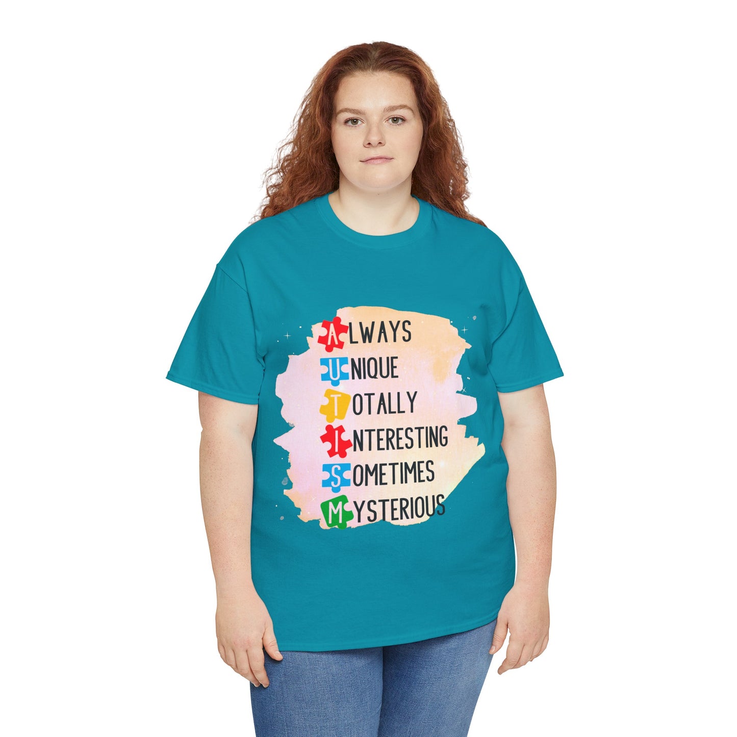 Autism Always Unique Totally Interesting Sometimes Mysterious T-shirt Unisex Heavy Cotton