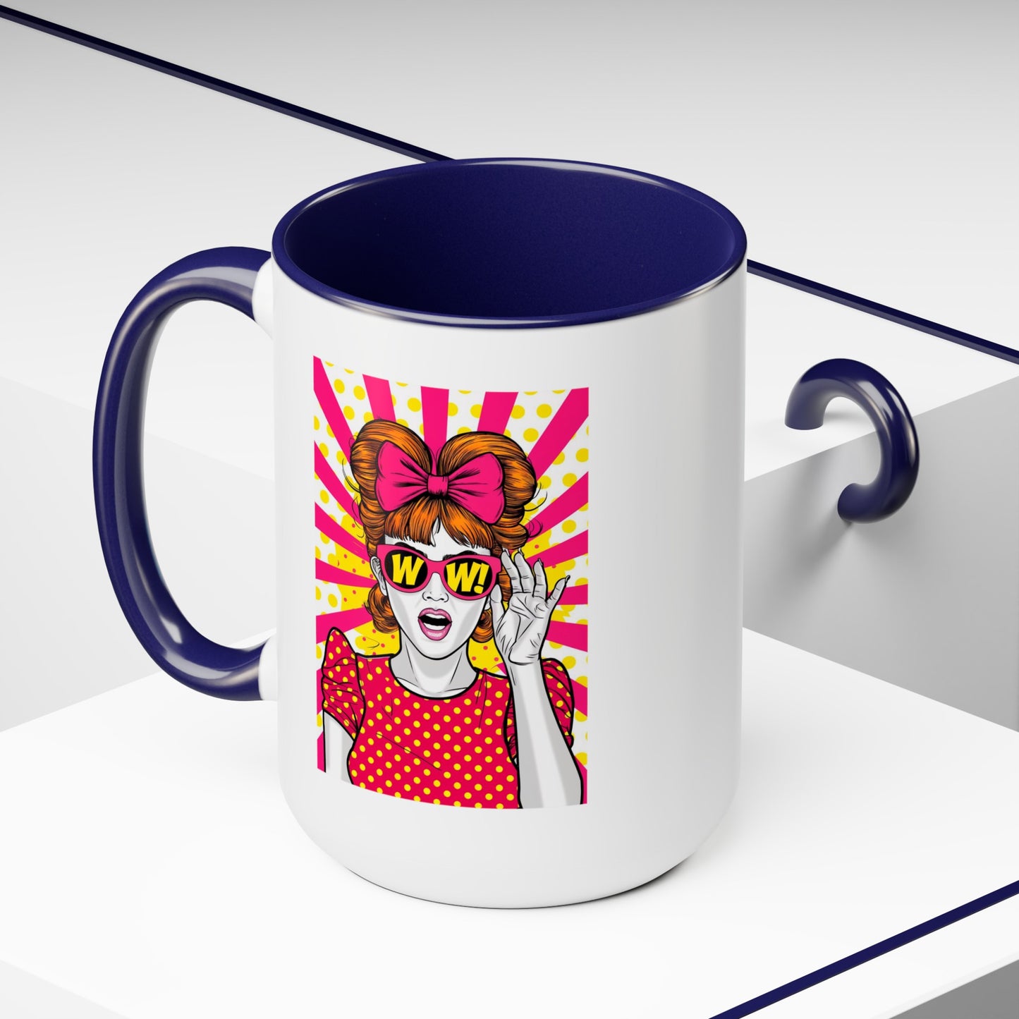 PopArt WOW Girl 15oz Coffee Mug