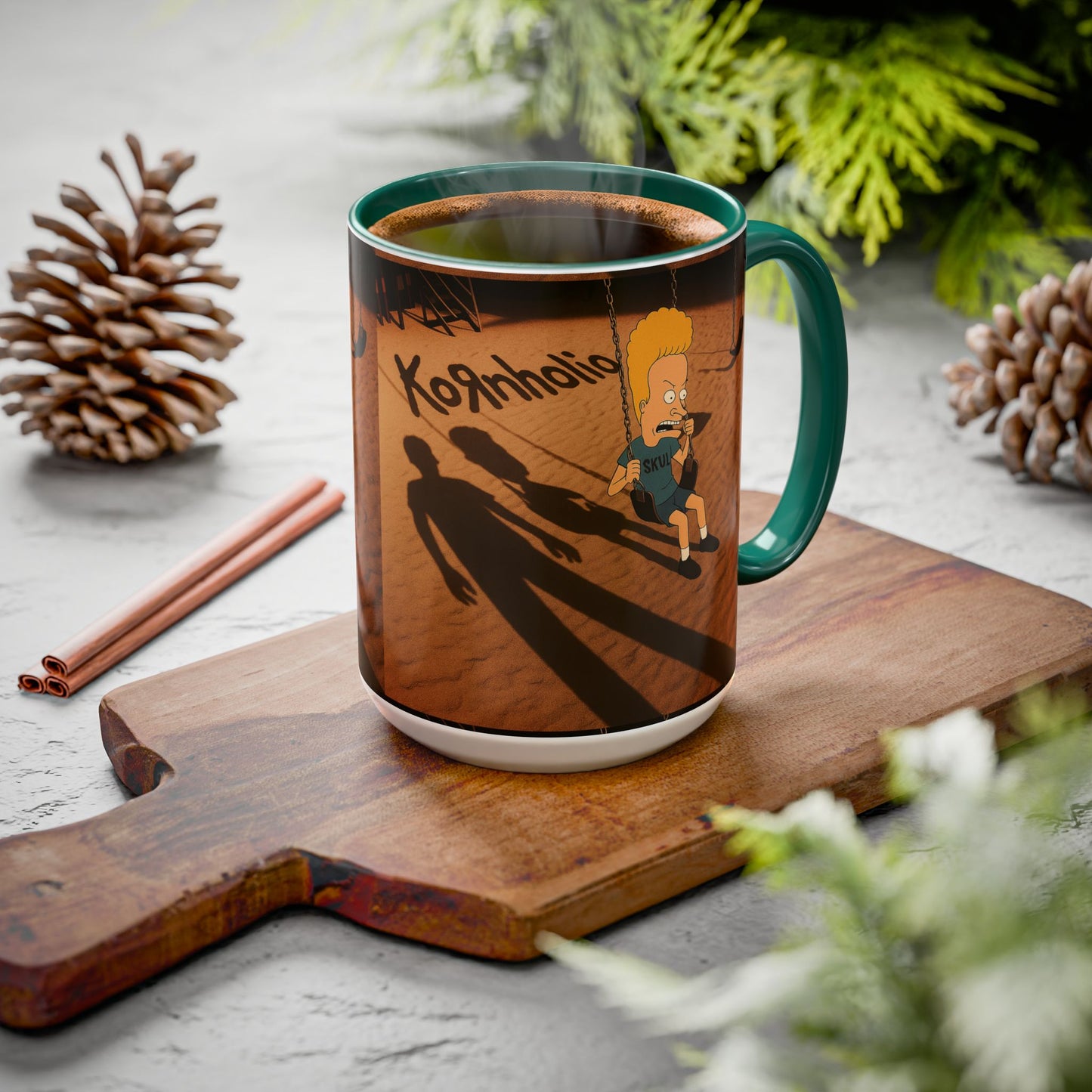Kornholio 15 oz Coffee Mug Funny Nu Metal Cartoon Cup Multiple Colors
