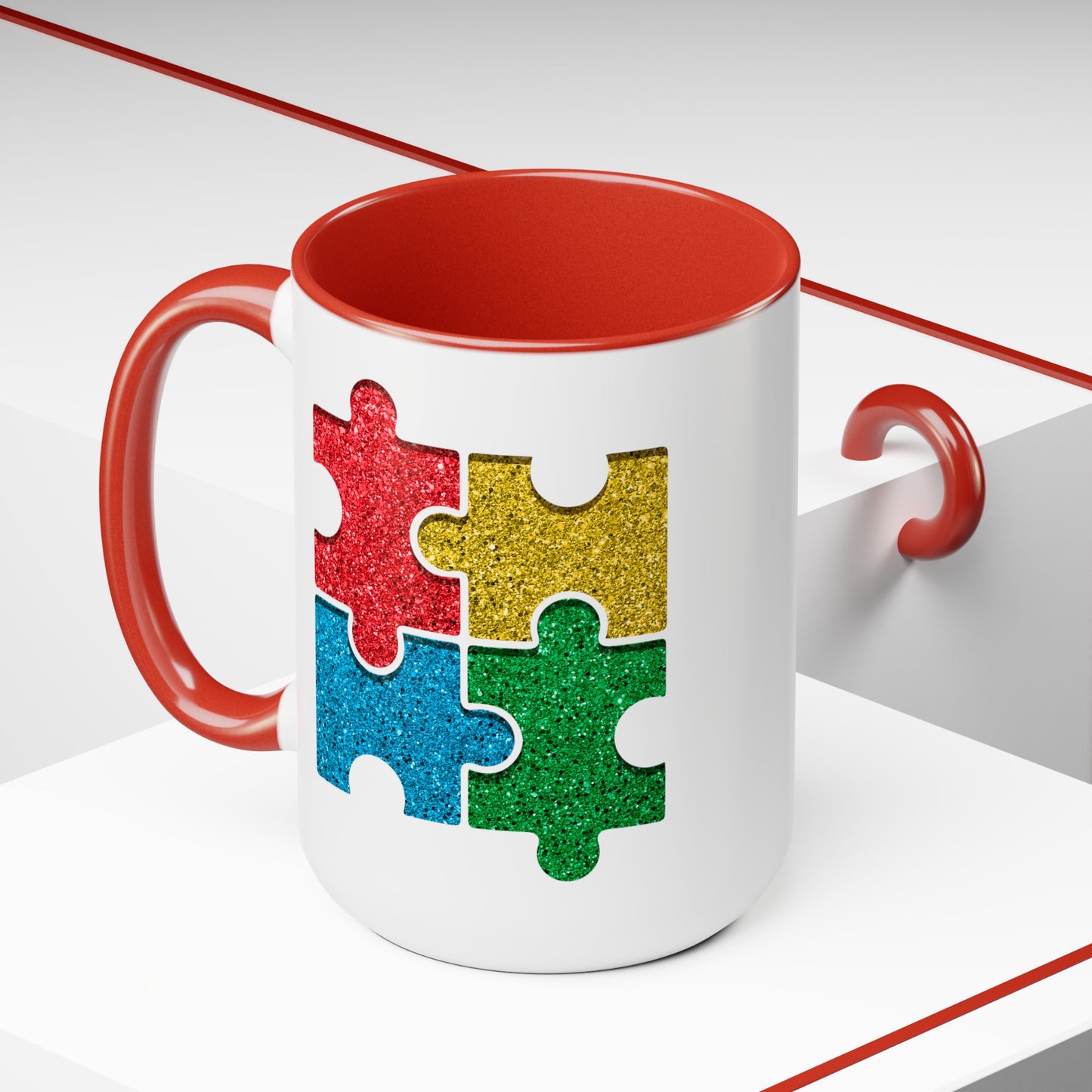 Autism Puzzle Pieces 15oz Coffee Mug