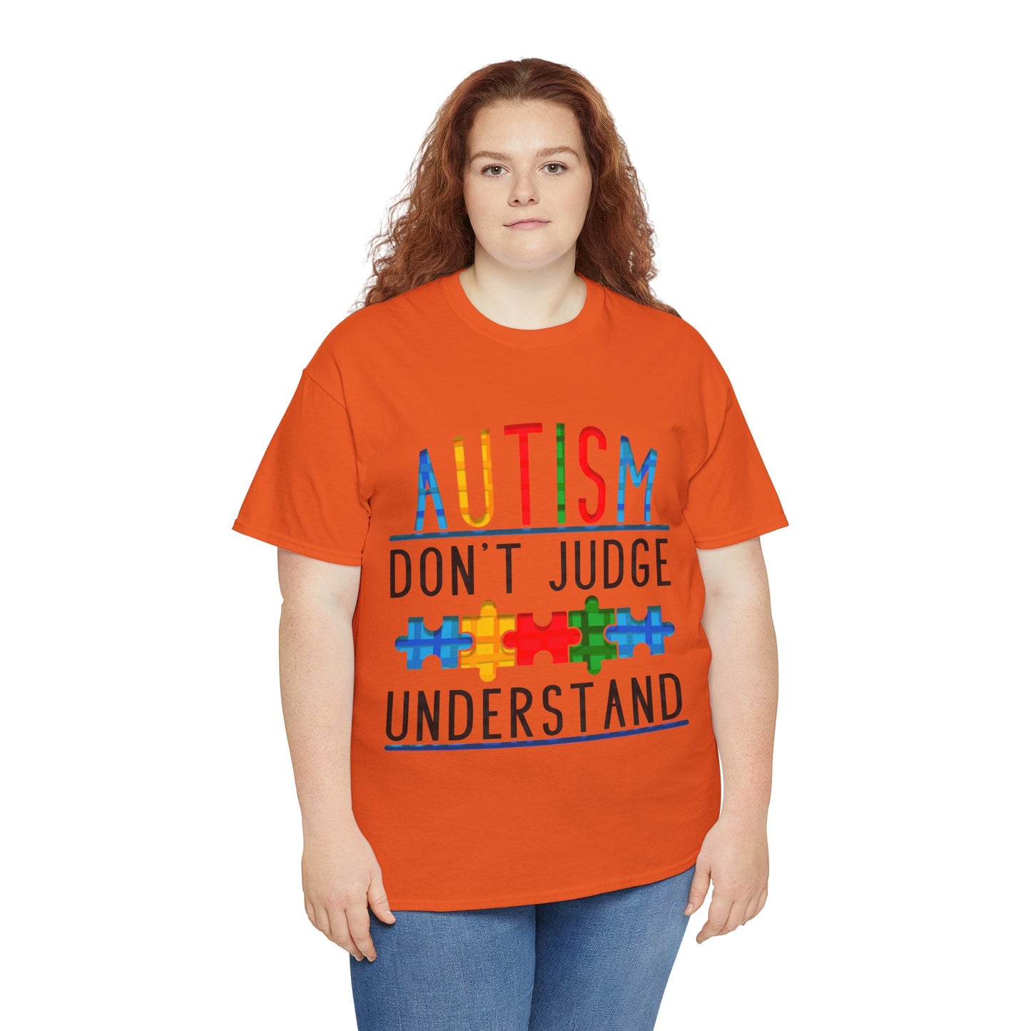 Autism Don't Judge Understand T-shirt Unisex Heavy Cotton