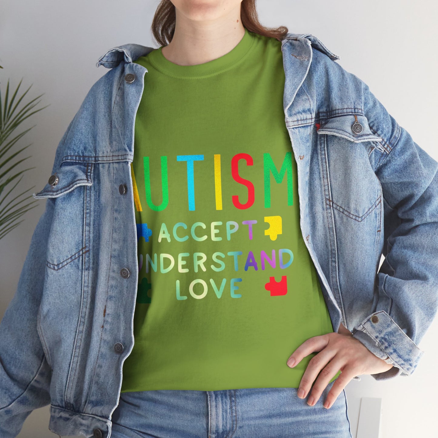 Autism ACCEPT UNDERSTAND LOVE T-shirt Unisex Heavy Cotton