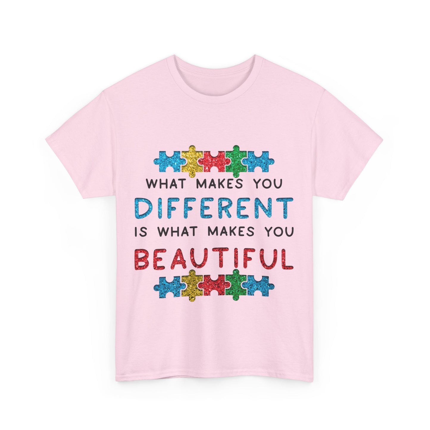 Autism WHAT MAKES YOU DIFFERENT IS WHAT MAKES YOU BEAUTIFUL T-shirt Unisex Heavy Cotton
