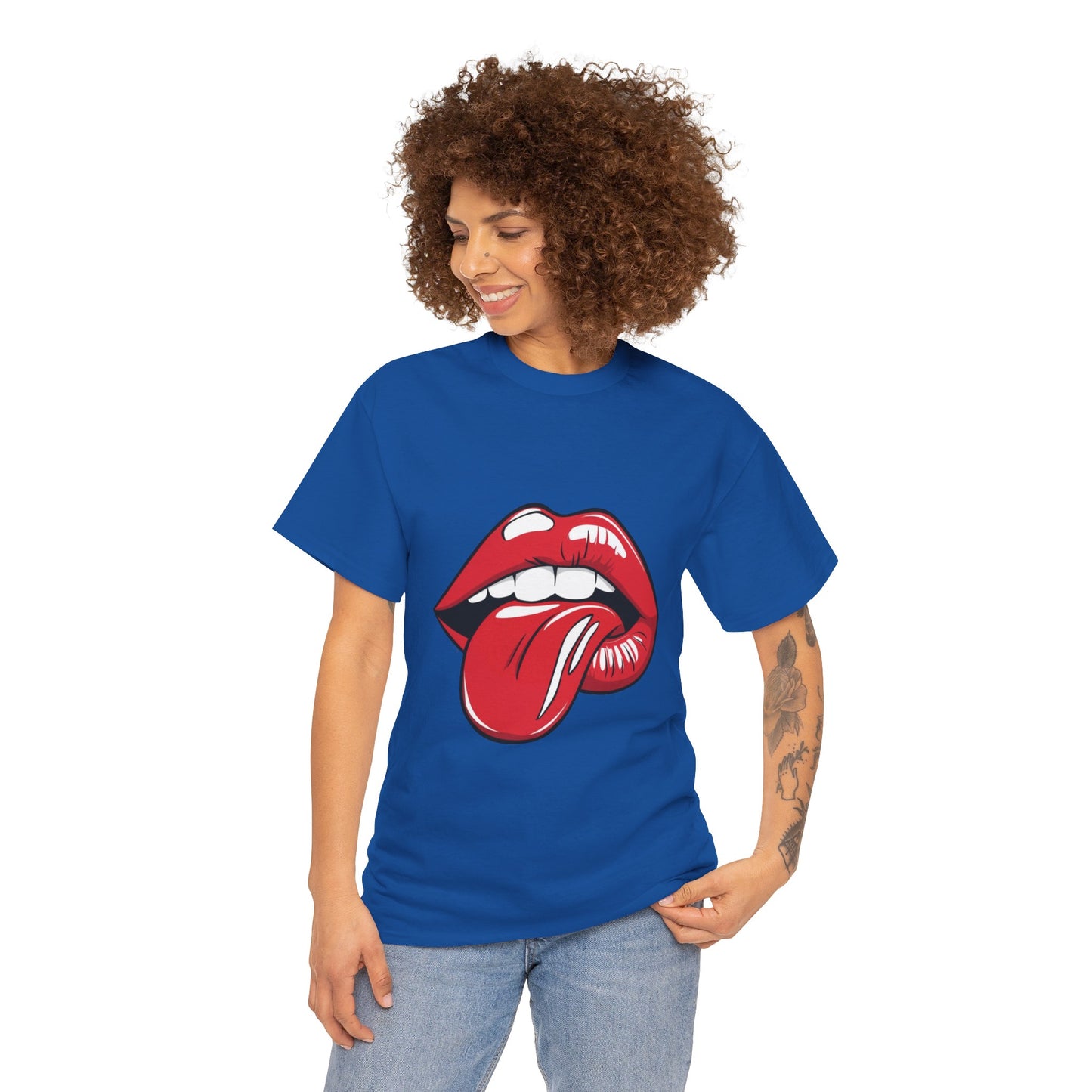 Sexy Retro PopArt Red Lips and Tounge Unisex heavy cotton Tshirt