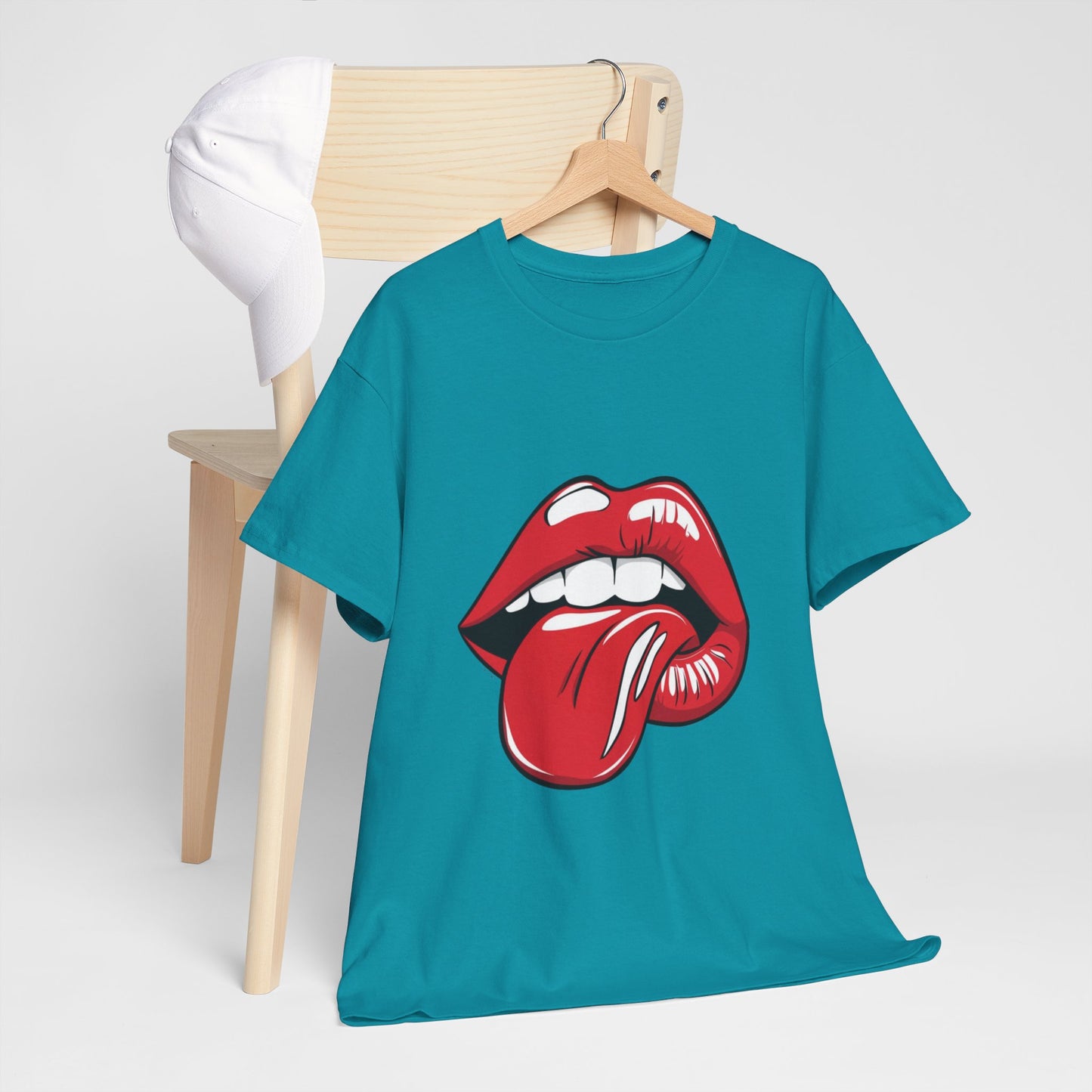 Sexy Retro PopArt Red Lips and Tounge Unisex heavy cotton Tshirt