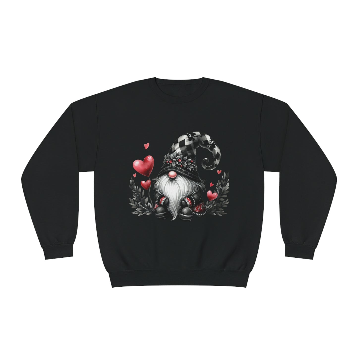 Black Valentine Gnome Unisex NuBlend® Crewneck Sweatshirt