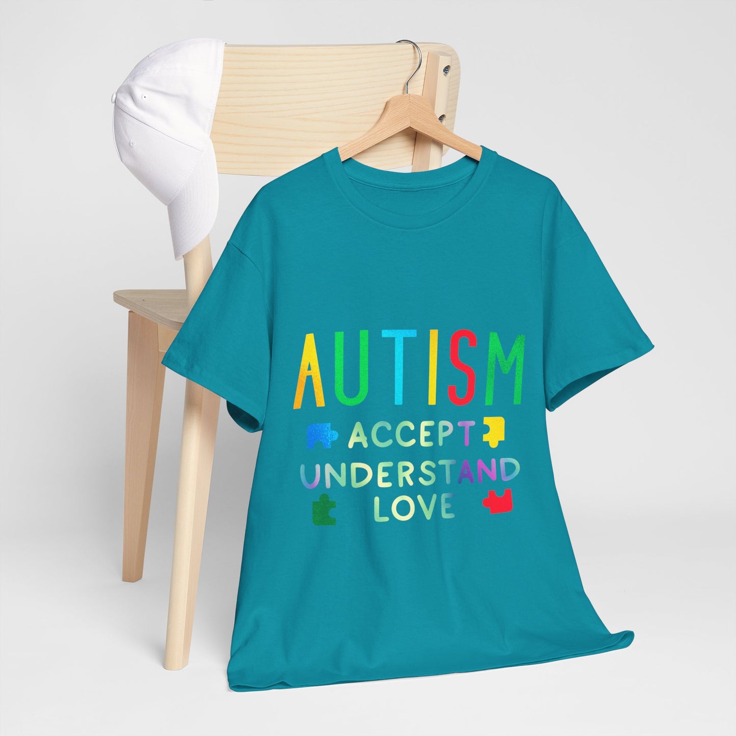Autism ACCEPT UNDERSTAND LOVE T-shirt Unisex Heavy Cotton