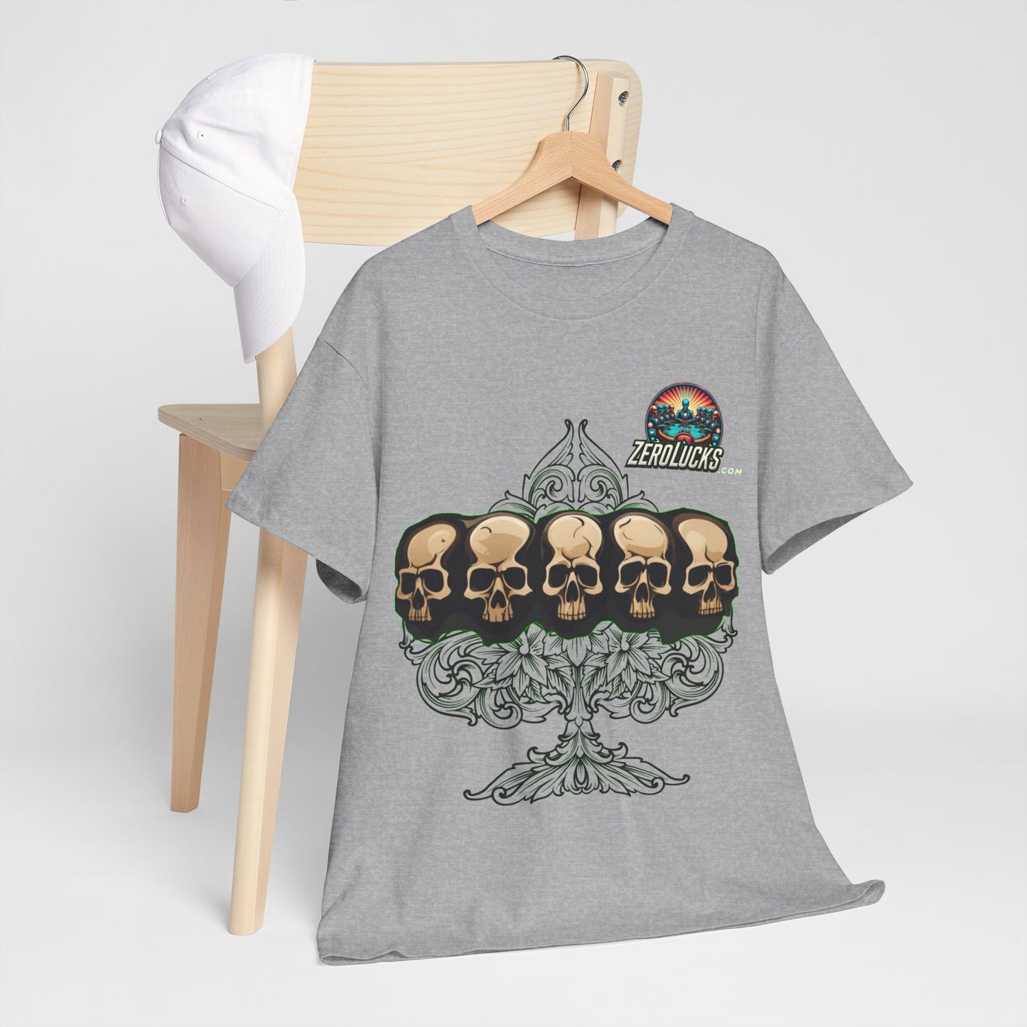 No Lucks Skulls with Spade T-shirt Unisex Heavy Cotton