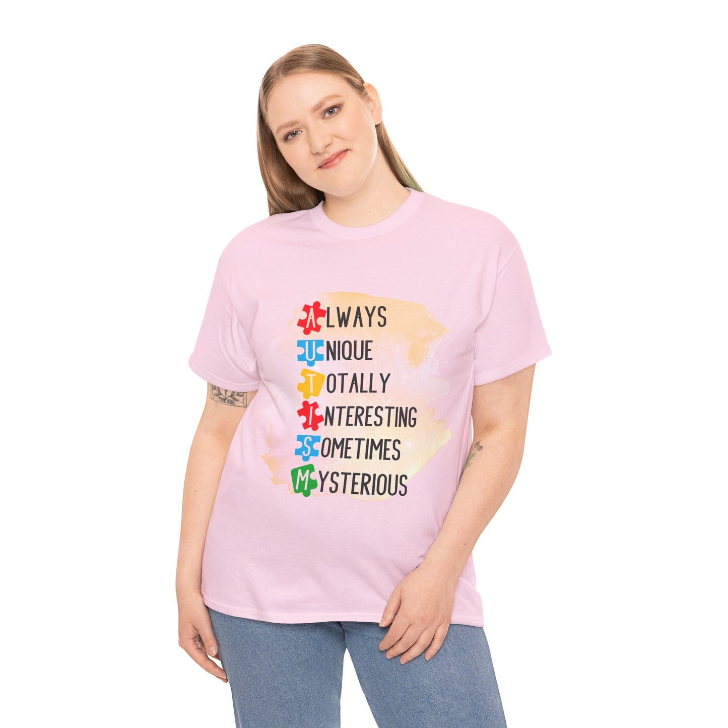 Autism Always Unique Totally Interesting Sometimes Mysterious T-shirt Unisex Heavy Cotton