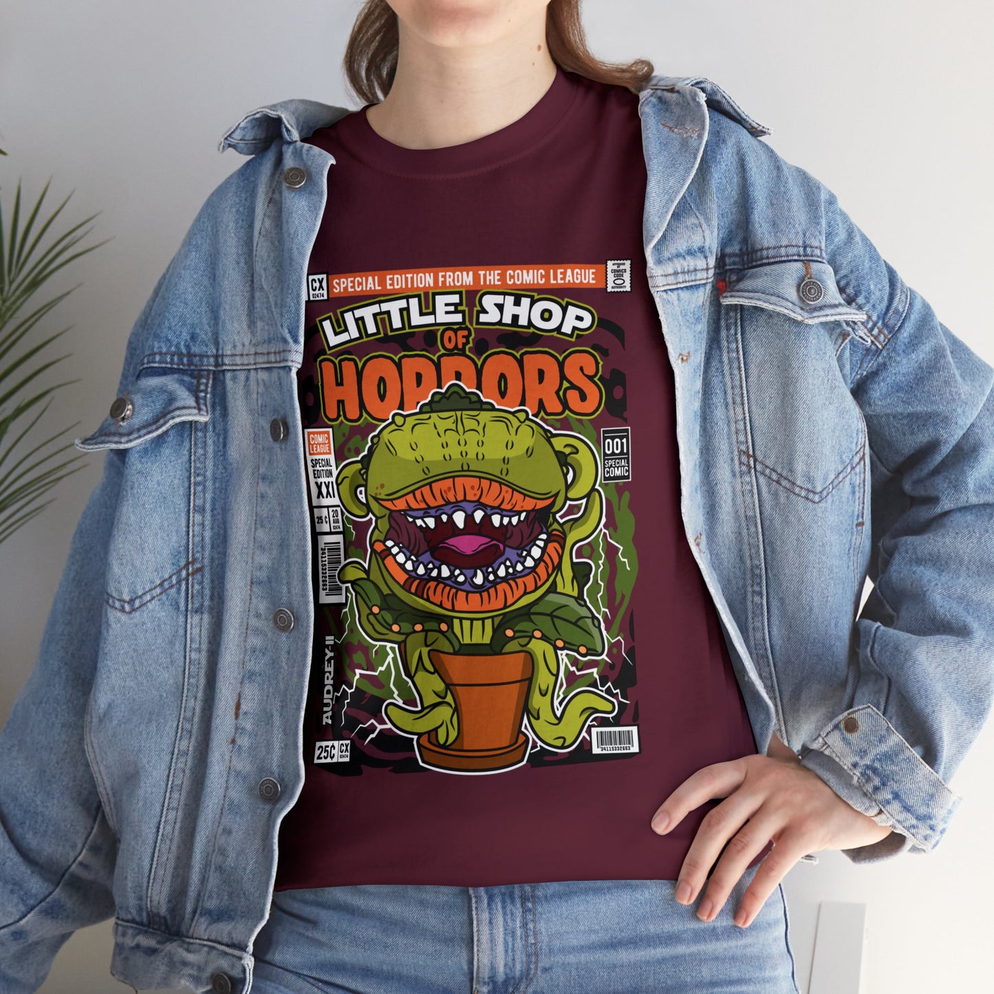 Little Shop of Horrors Audrey Pop Culture Mock Comic Cover heavy cotton T-shirt