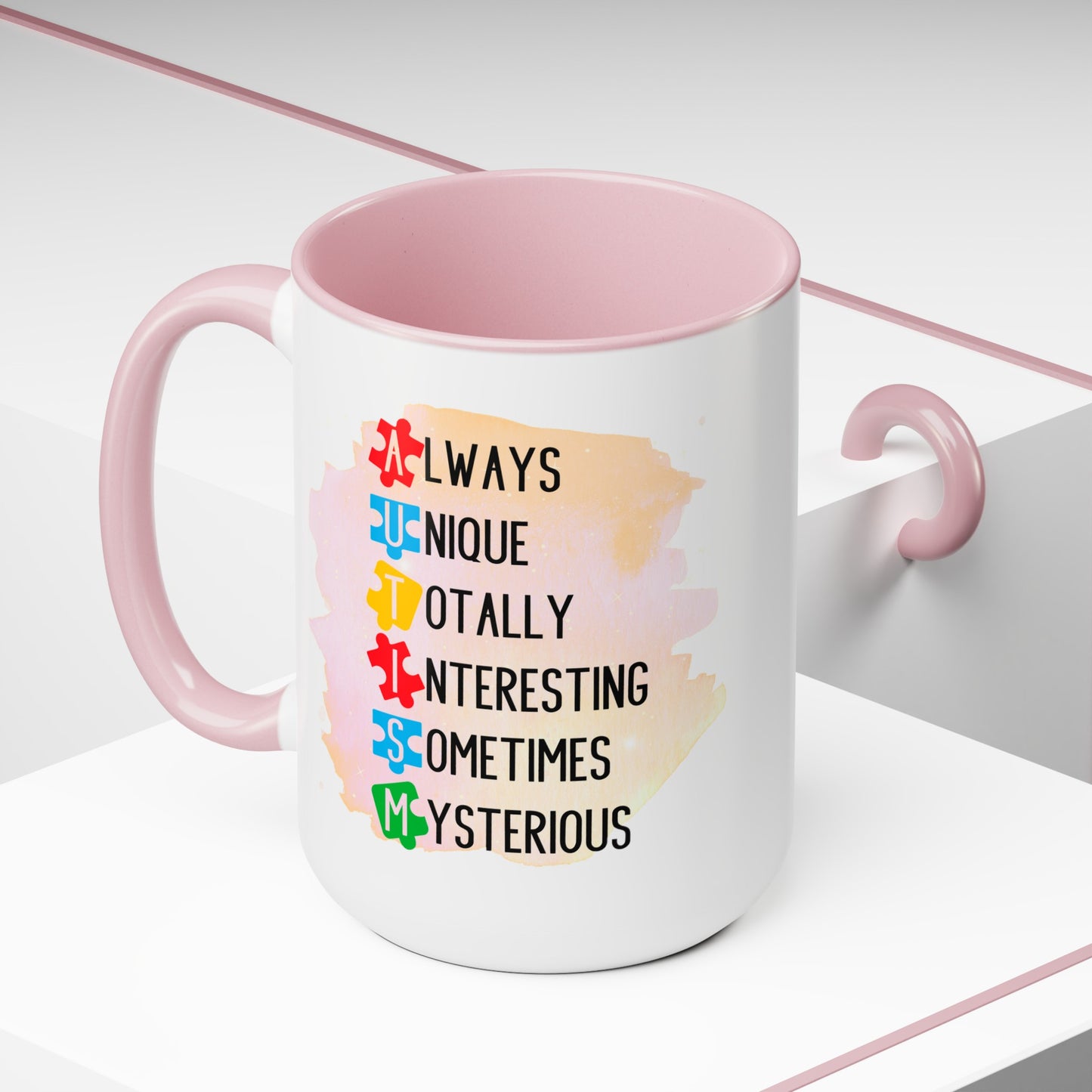 Autism Always Unique Totally Interesting Sometimes Mysterious 15oz Coffee Mug