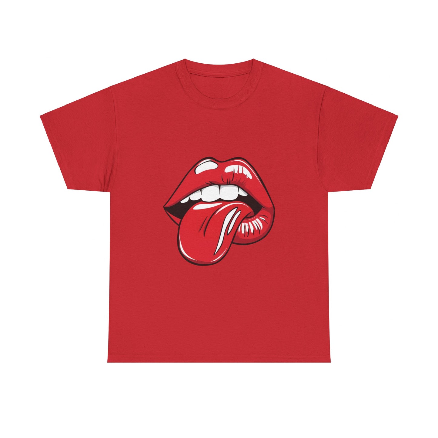 Sexy Retro PopArt Red Lips and Tounge Unisex heavy cotton Tshirt