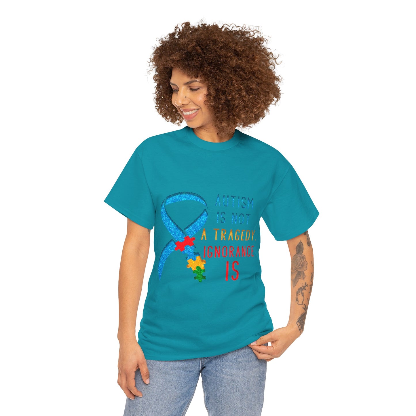 Autism is NOT a Tragedy IGNORANCE is T-shirt Unisex Heavy Cotton