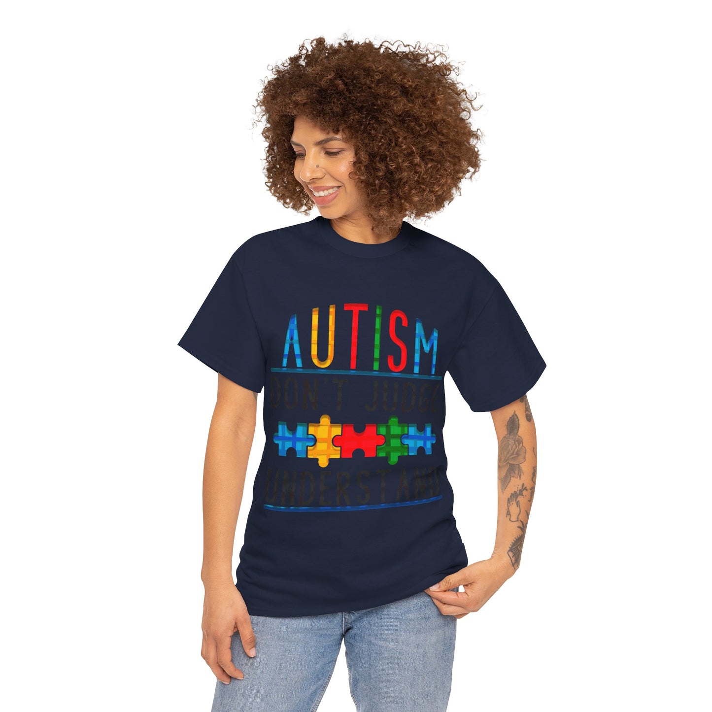 Autism Don't Judge Understand T-shirt Unisex Heavy Cotton