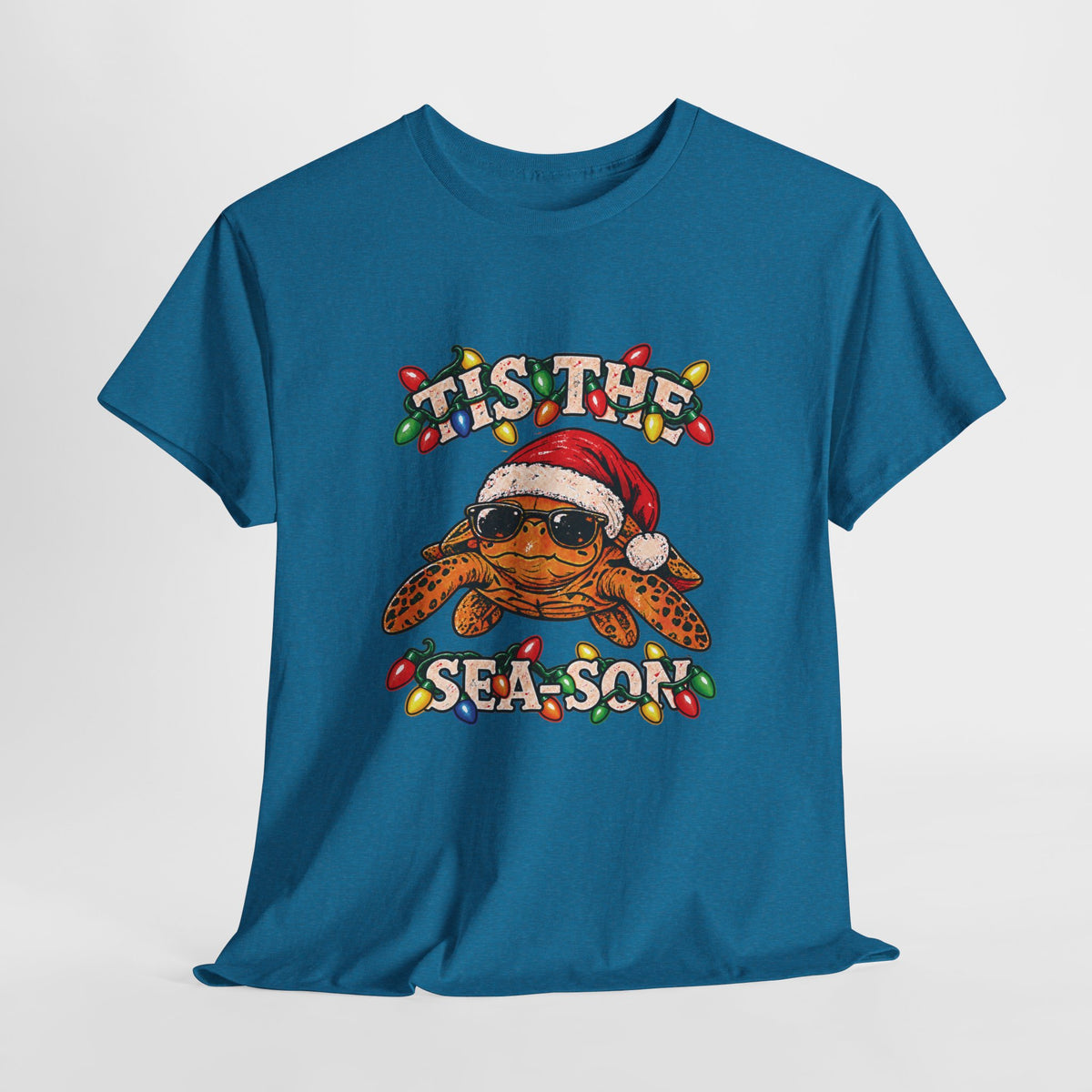 Tis the Sea-Son Christmas Sea Turtle T-Shirt – Coastal Holiday Tee