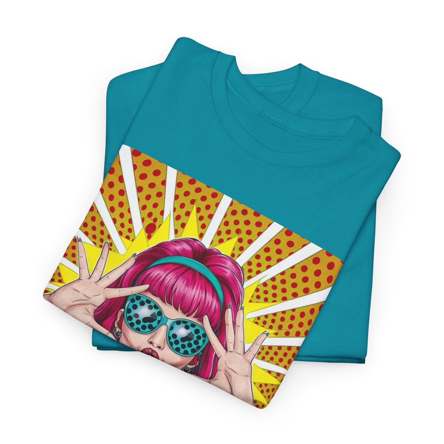 Sexy Retro PopArt Girl Vibrant Colors Unisex heavy cotton Tshirt