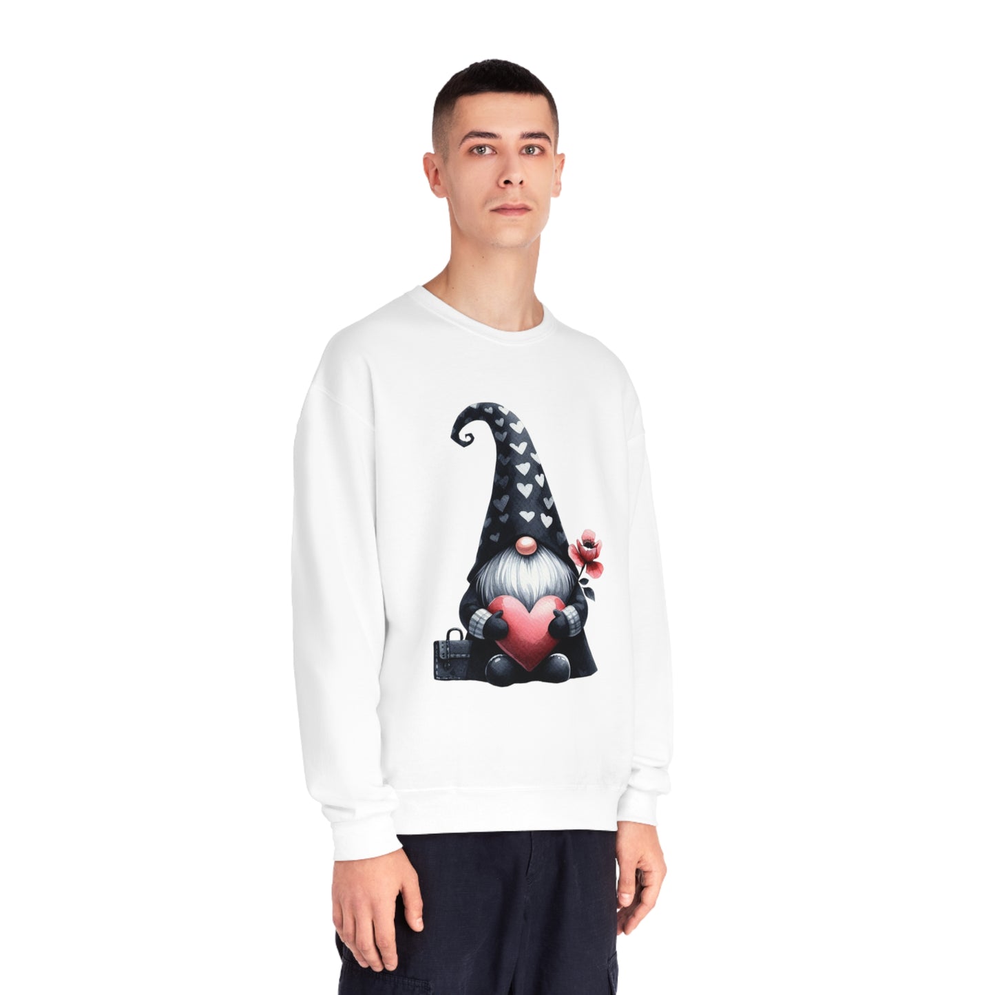 Black Valentine Gnome Unisex NuBlend® Crewneck Sweatshirt