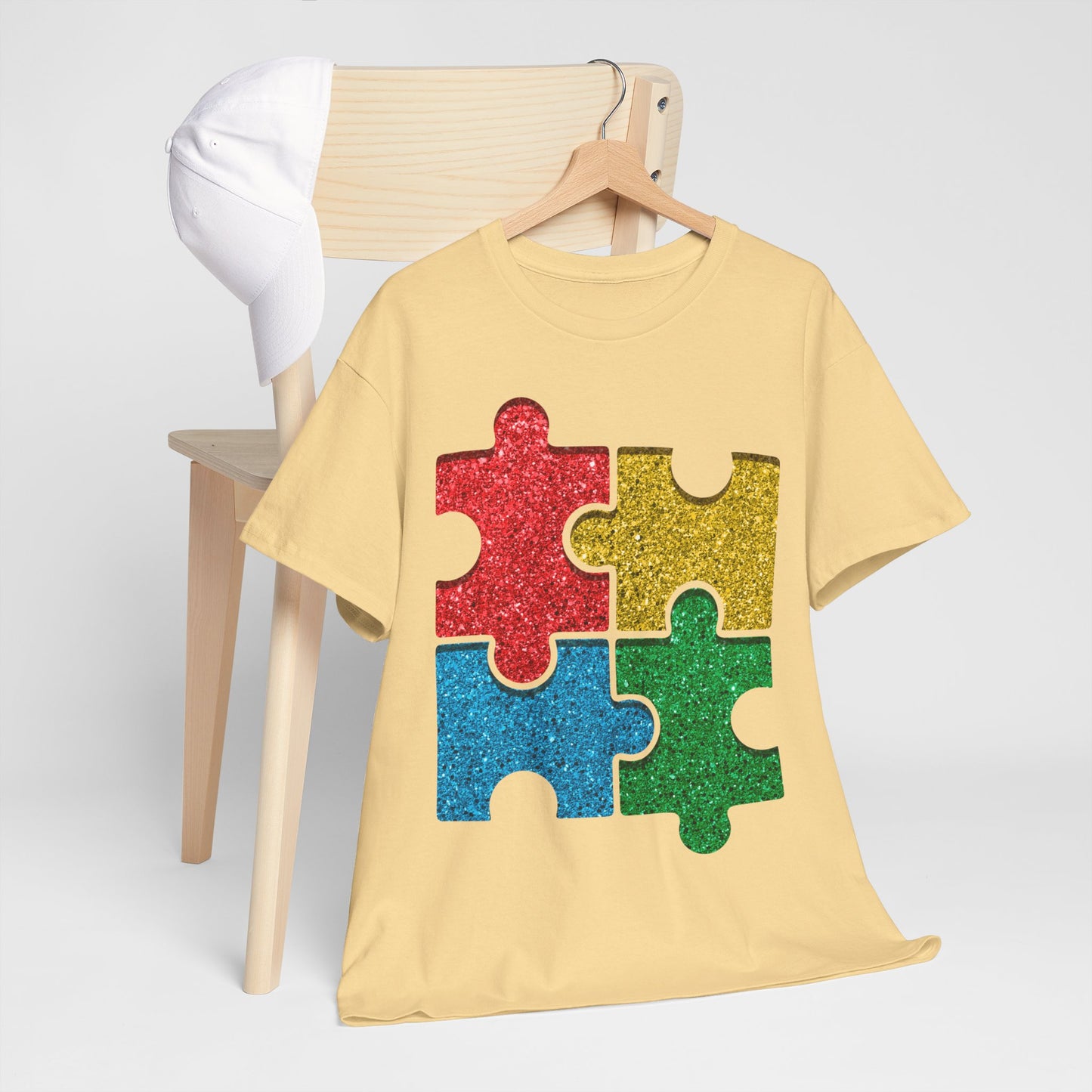 Autism Puzzle Pieces T-shirt Unisex Heavy Cotton