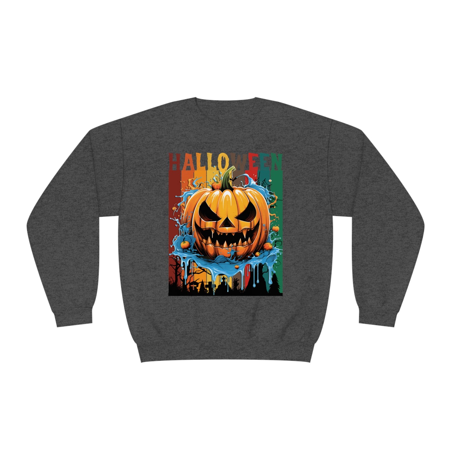 Scary Pumpkin Halloween Unisex NuBlend® Crewneck Sweatshirt