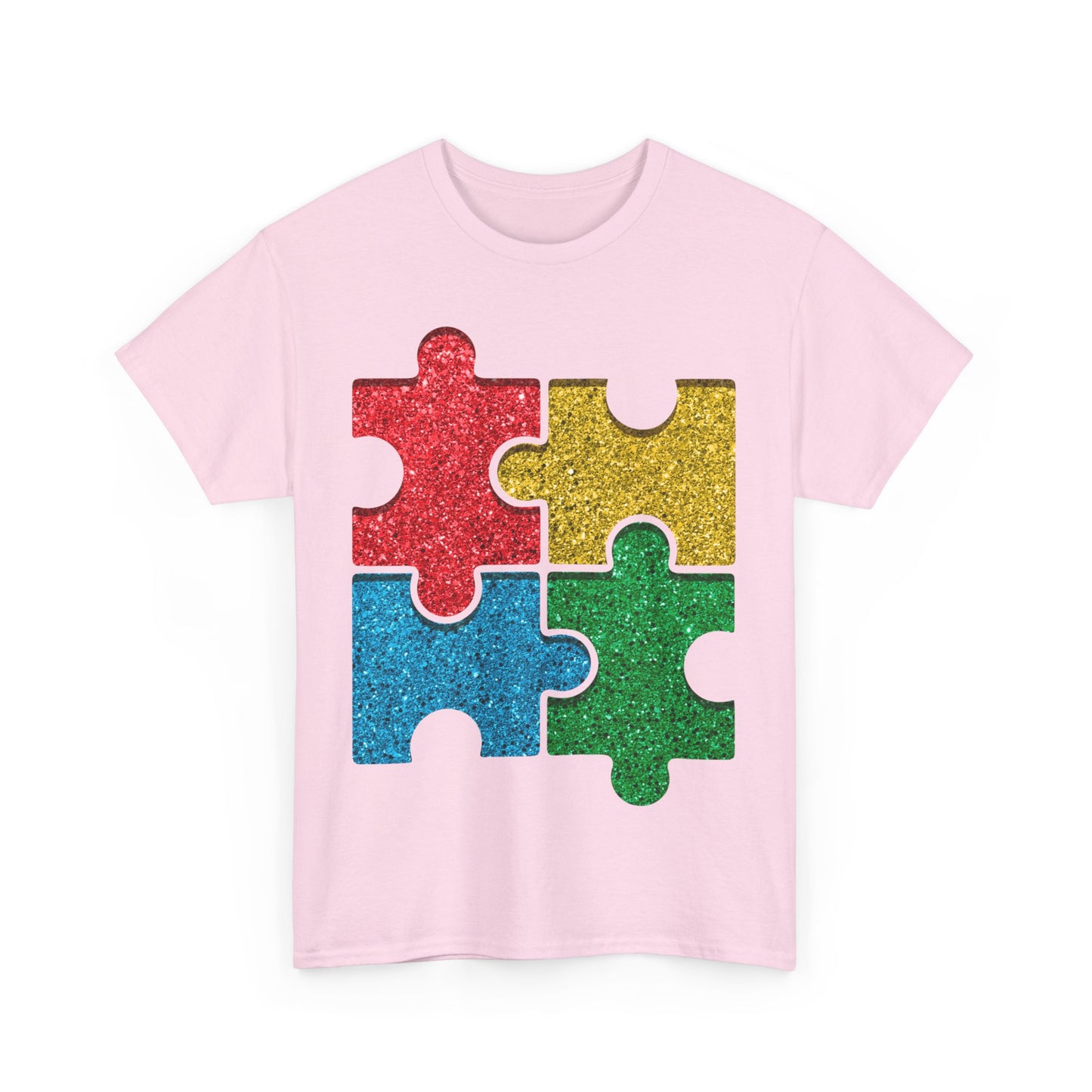 Autism Puzzle Pieces T-shirt Unisex Heavy Cotton