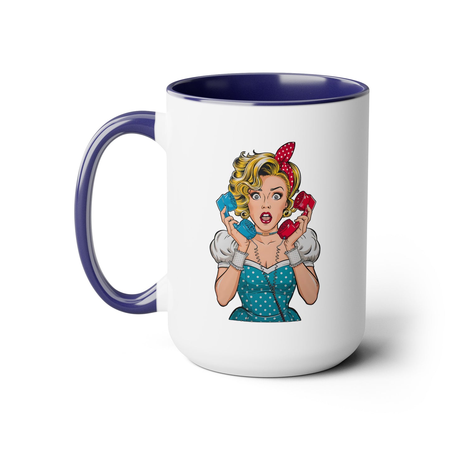 PopArt Girl on Telephone 15oz Coffee Mug