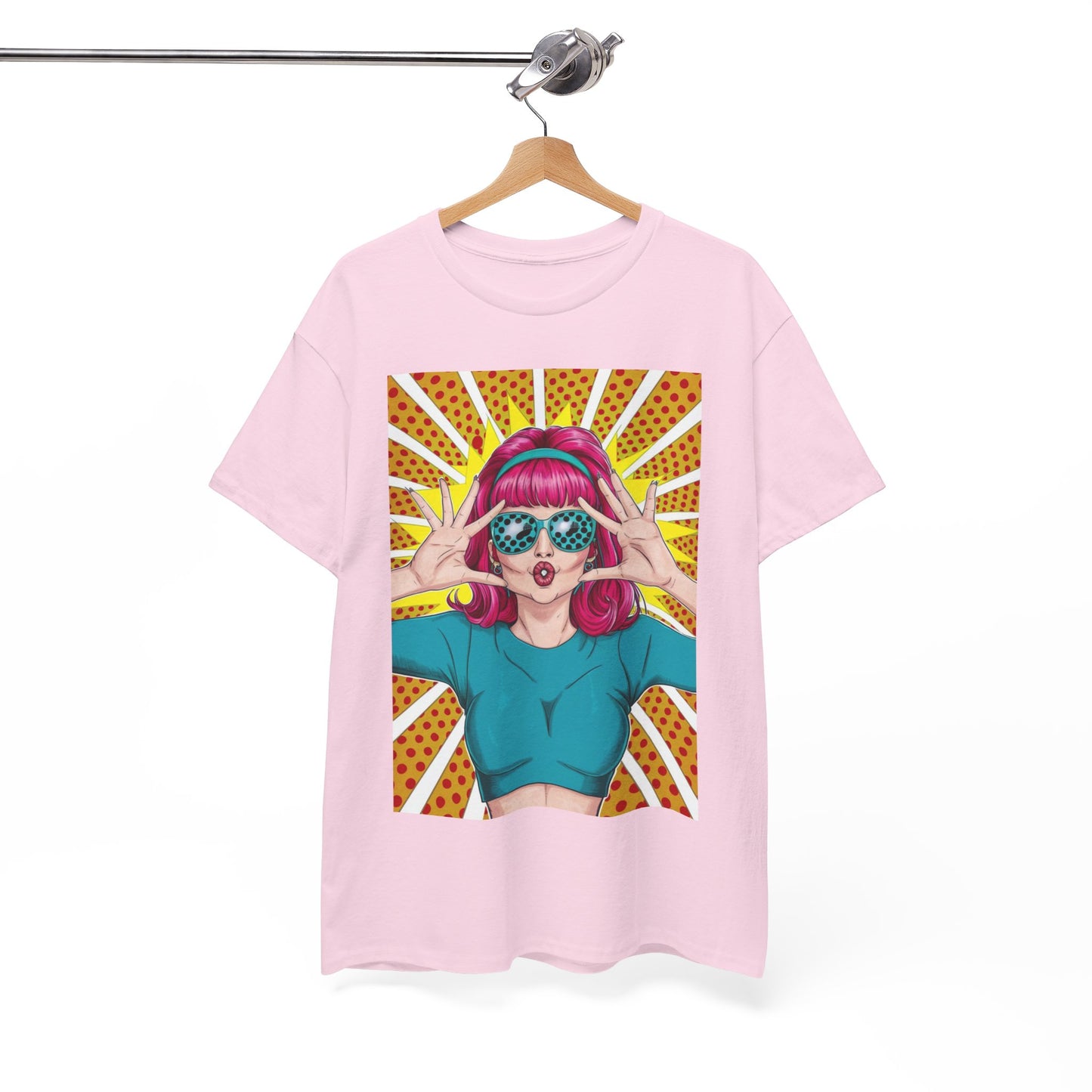 Sexy Retro PopArt Girl Vibrant Colors Unisex heavy cotton Tshirt
