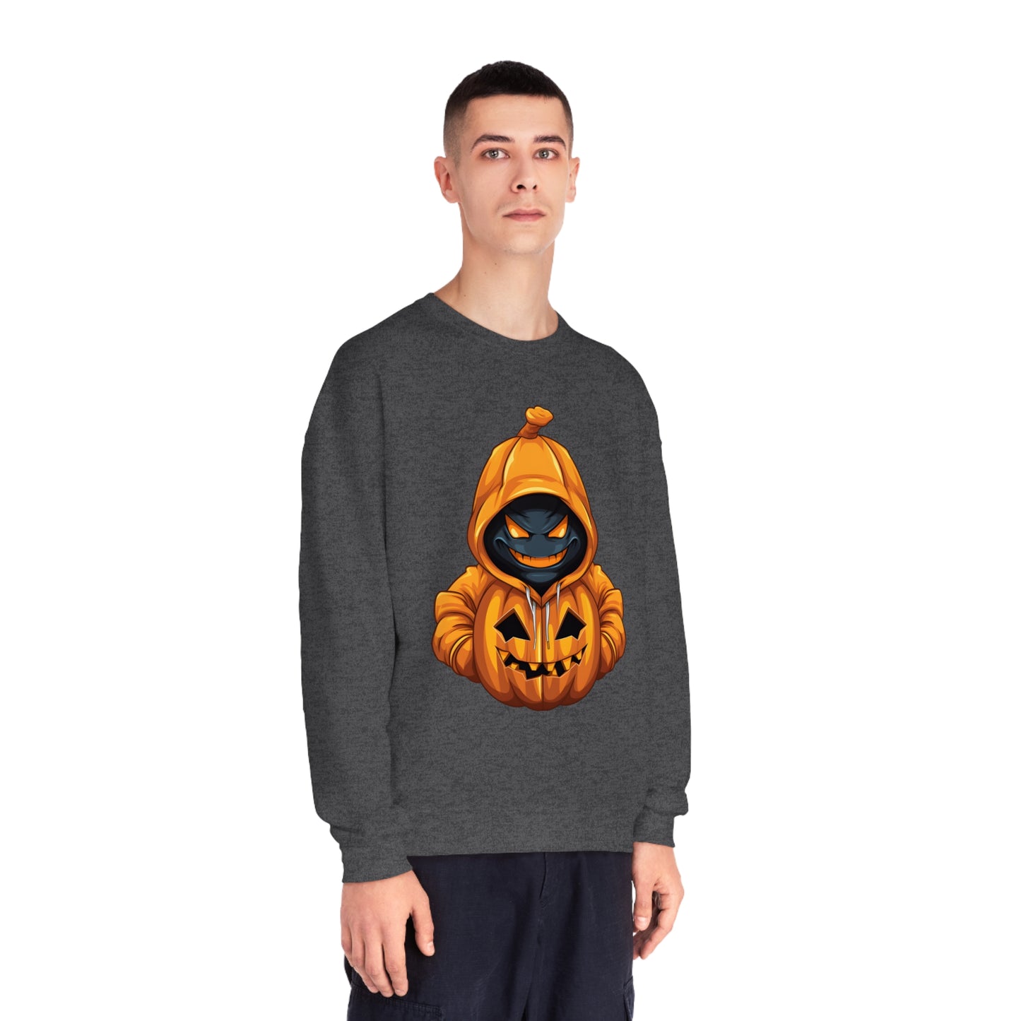 Halloween Scary Hoodie Pumpkin Character Unisex NuBlend® Crewneck Sweatshirt