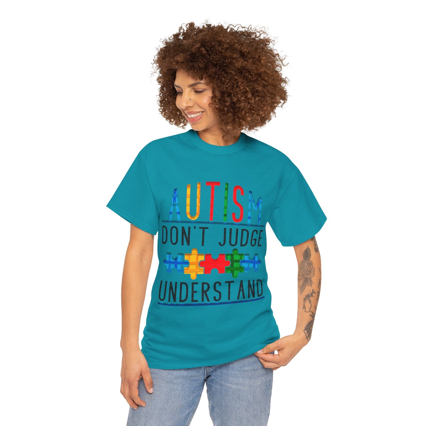 Autism Don't Judge Understand T-shirt Unisex Heavy Cotton